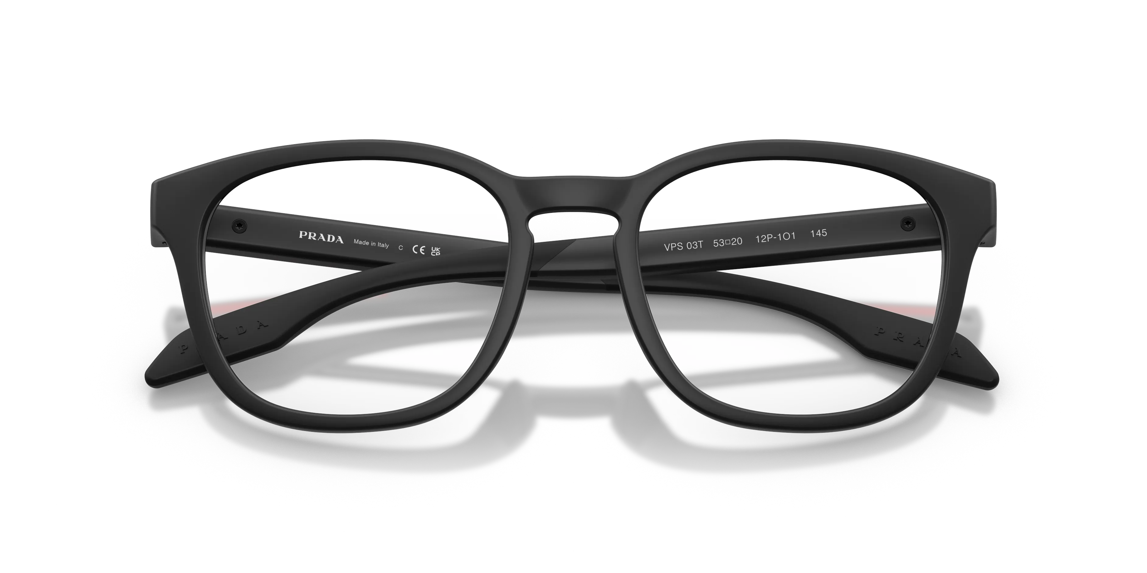 Prada Linea Rossa PS 03TV 12P1O1 Montature da vista Iniettato Nero Trasparente Pantos Normale - immagine 2