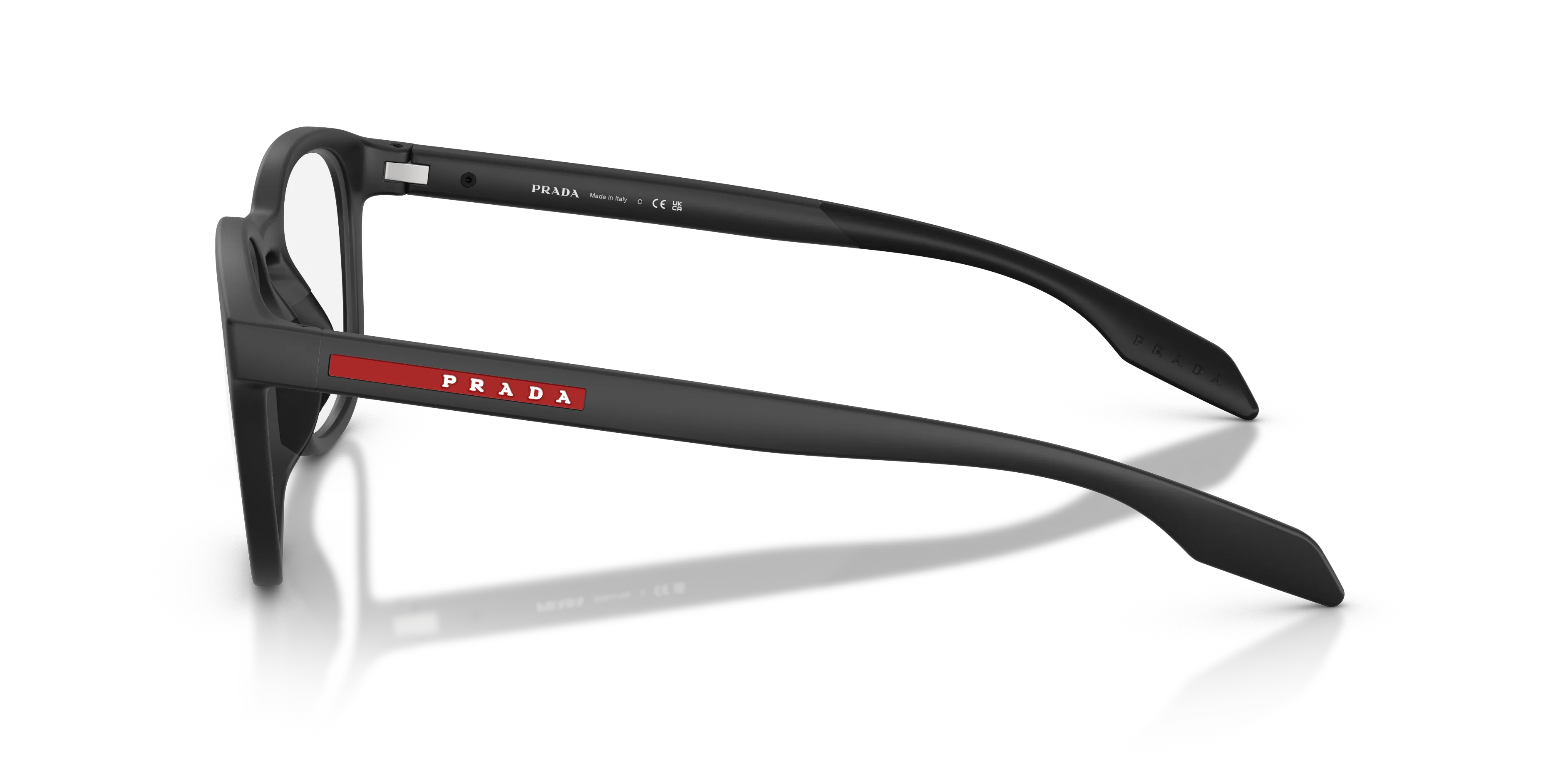 Prada Linea Rossa PS 03TV 12P1O1 Montature da vista Iniettato Nero Trasparente Pantos Normale - immagine 4