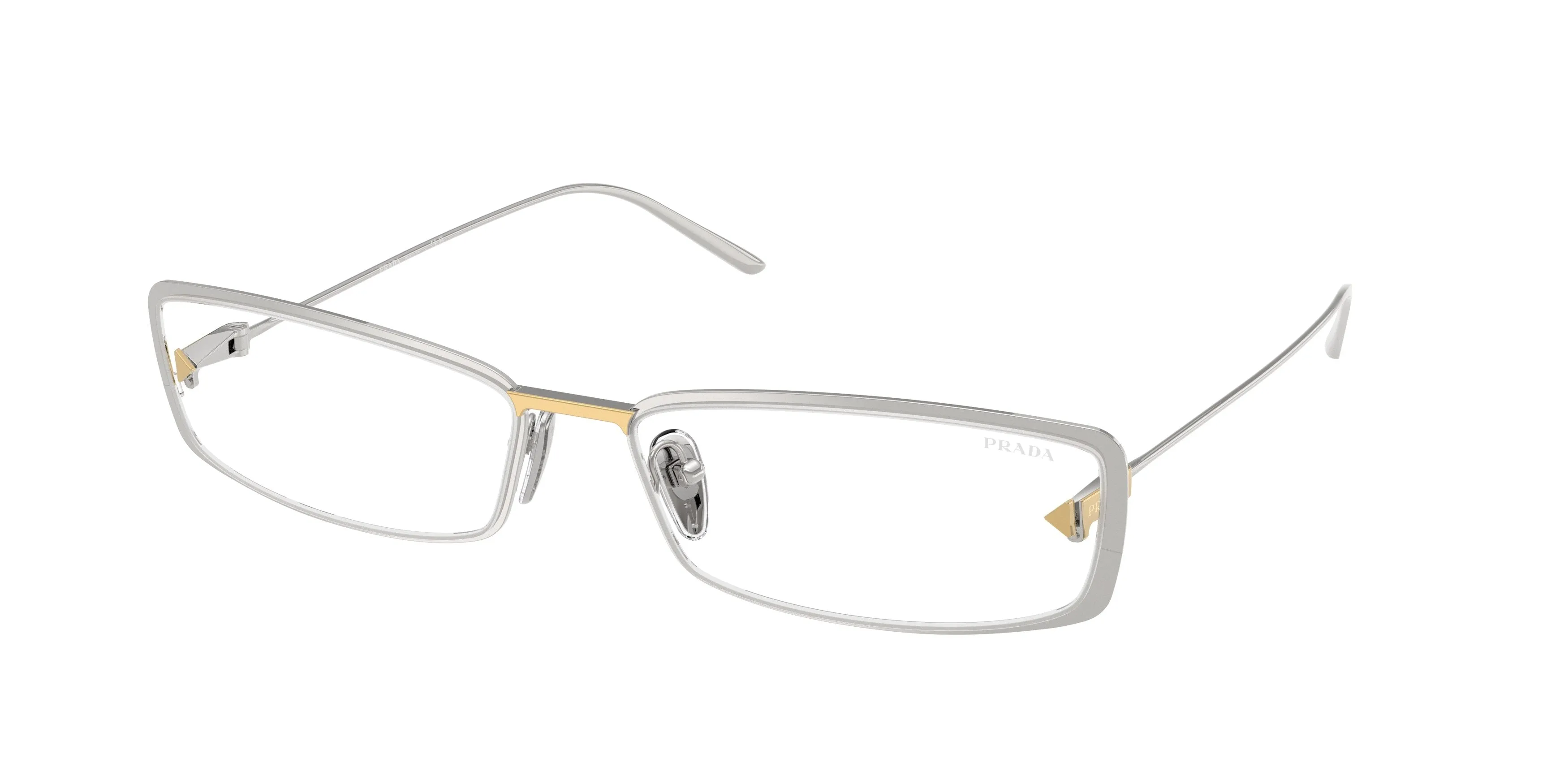 Prada PR D67S 1BC10W Montature da vista Metallo Argento Trasparente Farfalla Normale - immagine 1
