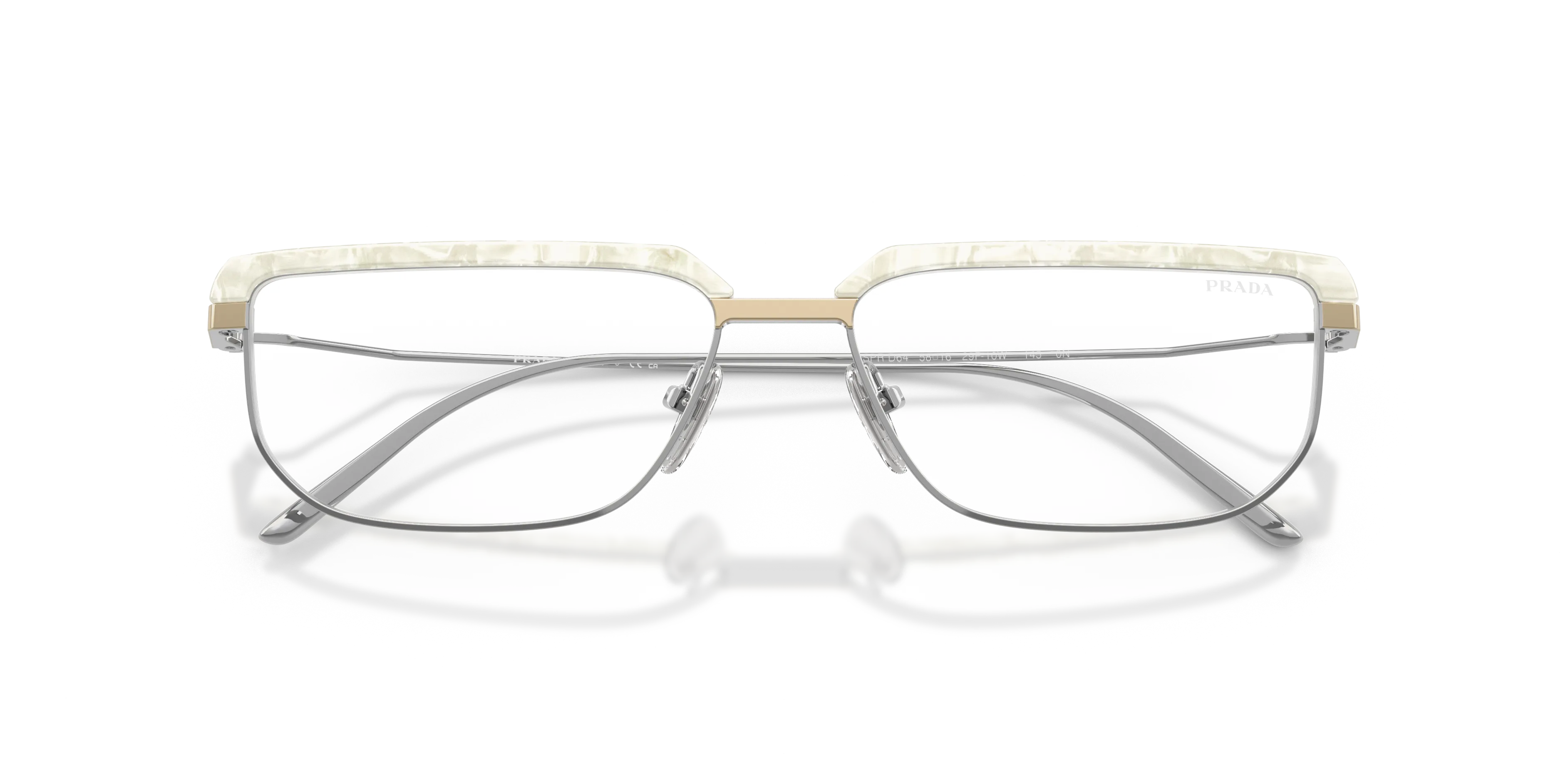 Prada PR D64S 29P10W Montature da vista Metallo Bianco Trasparente Geometrica Normale - immagine 2