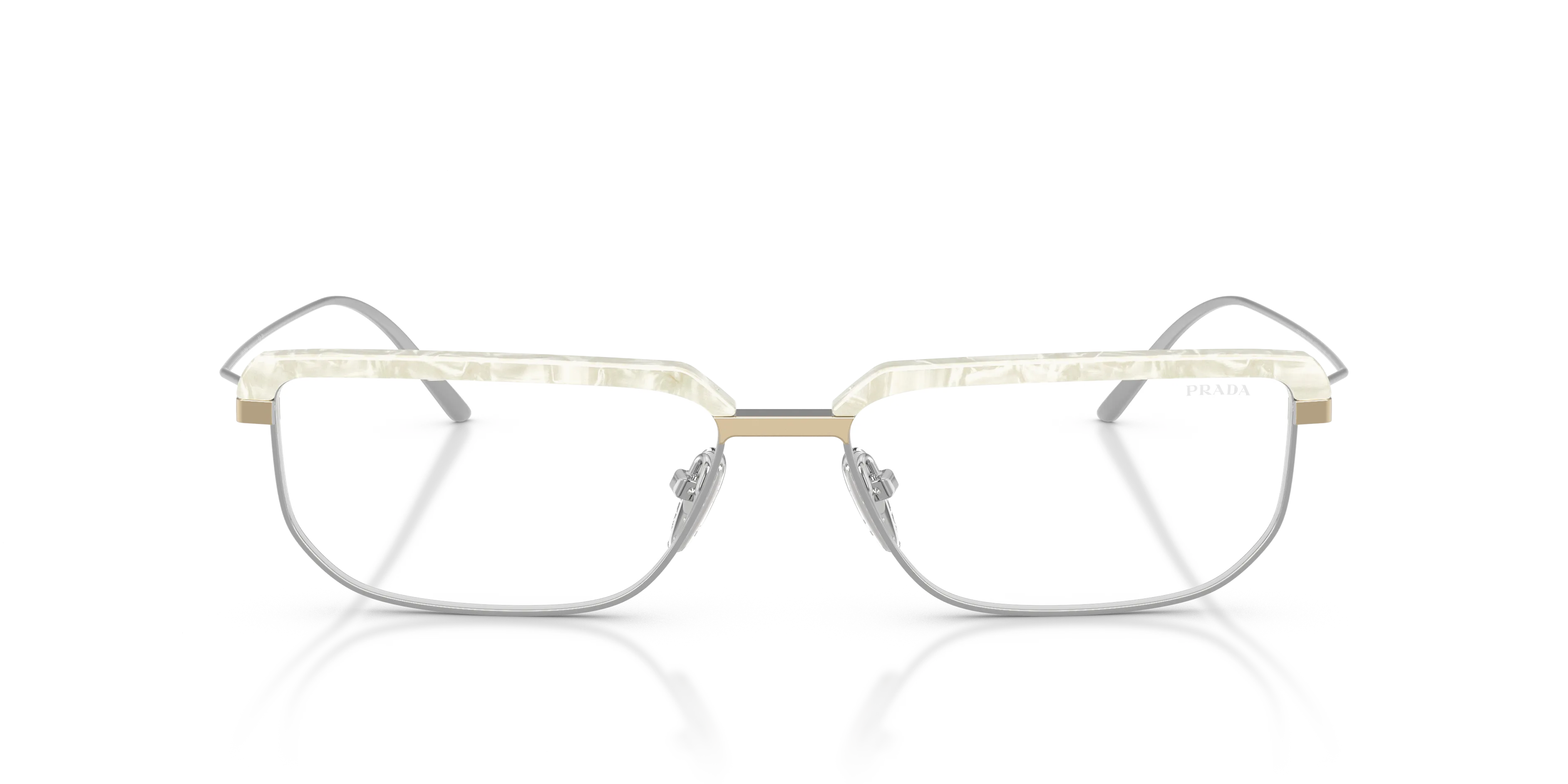 Prada PR D64S 29P10W Montature da vista Metallo Bianco Trasparente Geometrica Normale - immagine 3