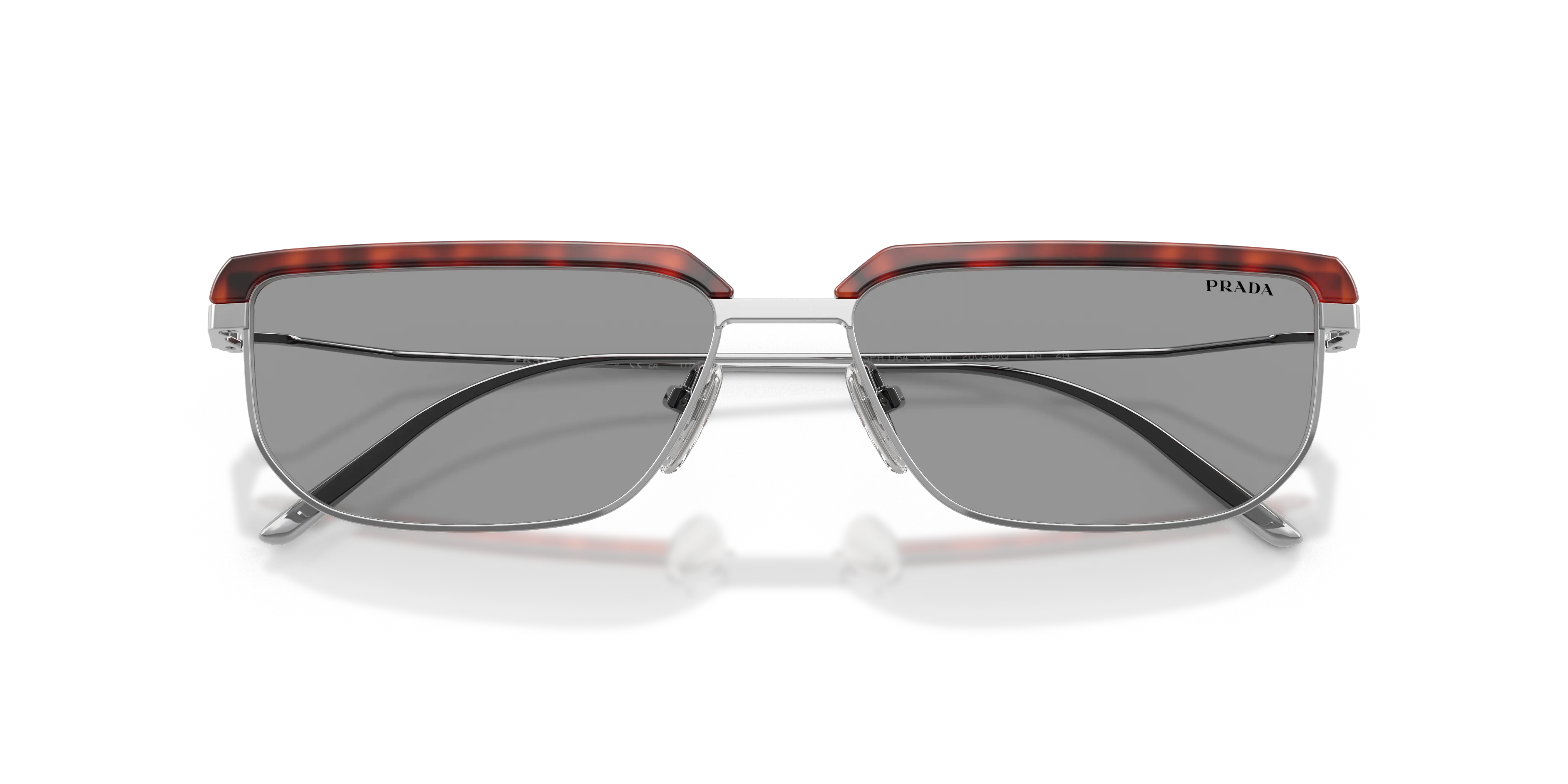 Prada PR D64S 20Q50Q Occhiali da sole Metallo Havana Grigio Geometrica Normale - immagine 2