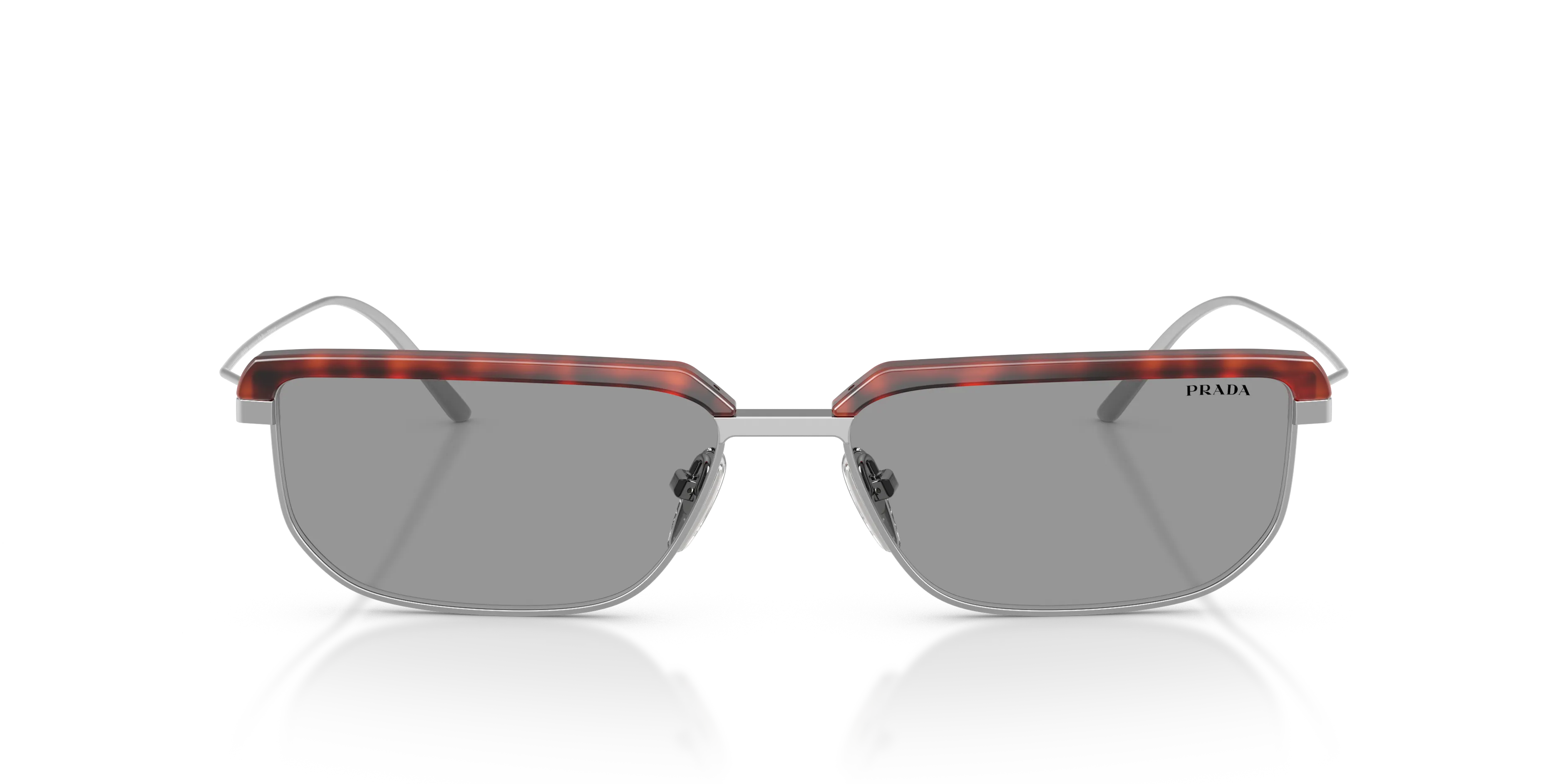 Prada PR D64S 20Q50Q Occhiali da sole Metallo Havana Grigio Geometrica Normale - immagine 3