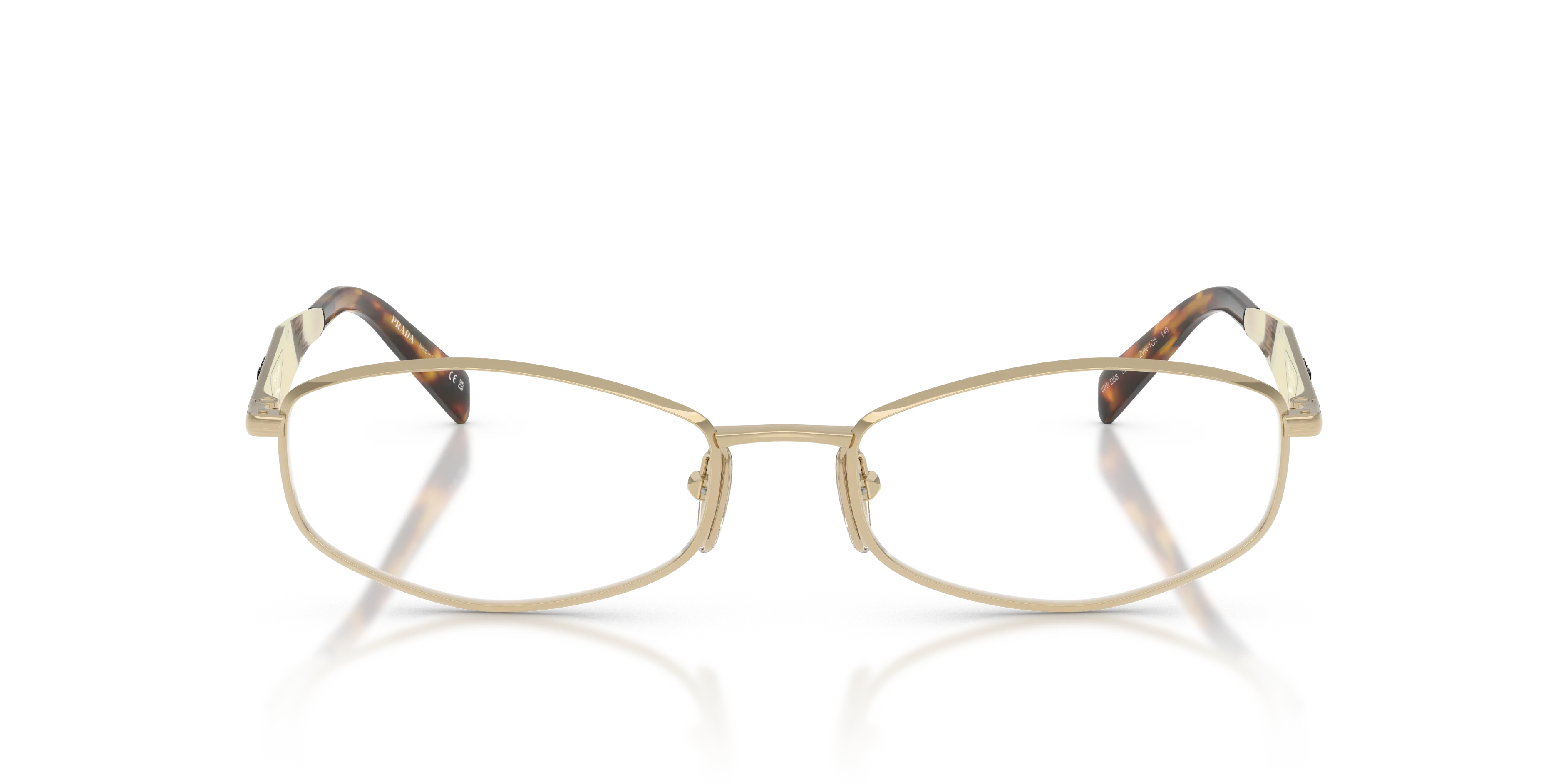 Prada PR D58V ZVN1O1 Montature da vista Metallo Oro Trasparente Rotonda Normale - immagine 3