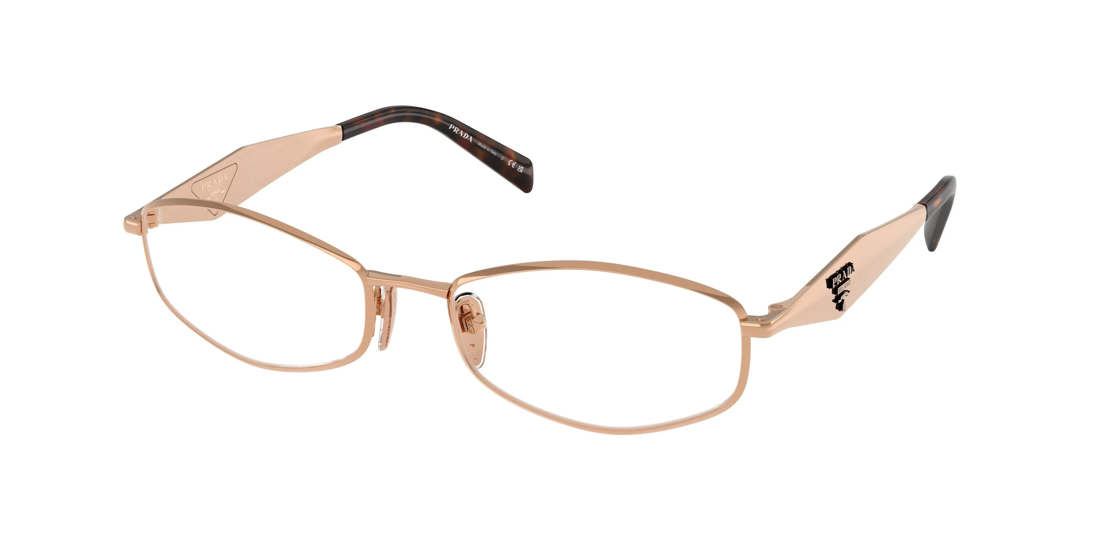 Prada PR D58V SVF1O1 Montature da vista Metallo Oro Trasparente Rotonda Normale - immagine 1