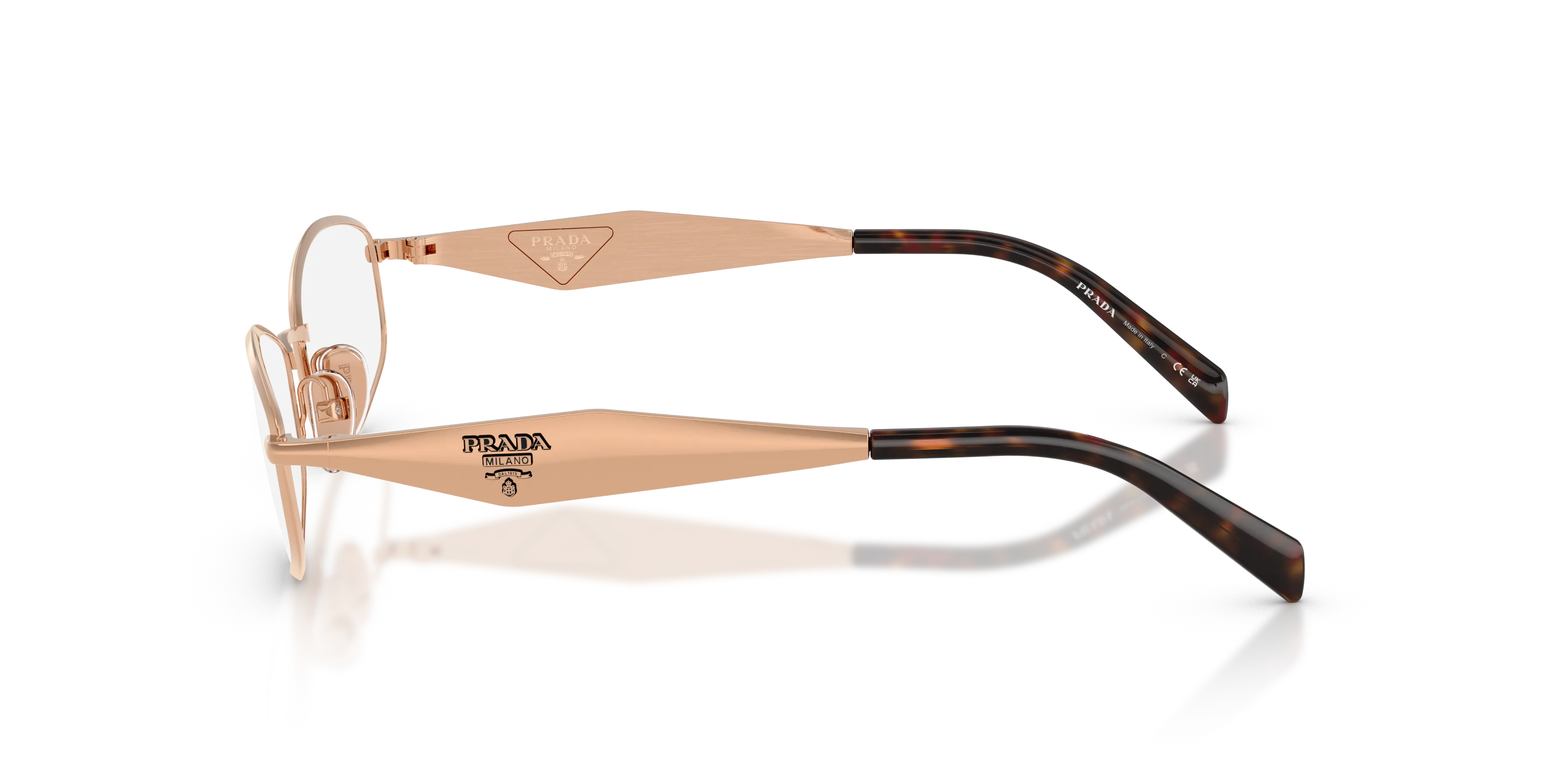 Prada PR D58V SVF1O1 Montature da vista Metallo Oro Trasparente Rotonda Normale - immagine 4