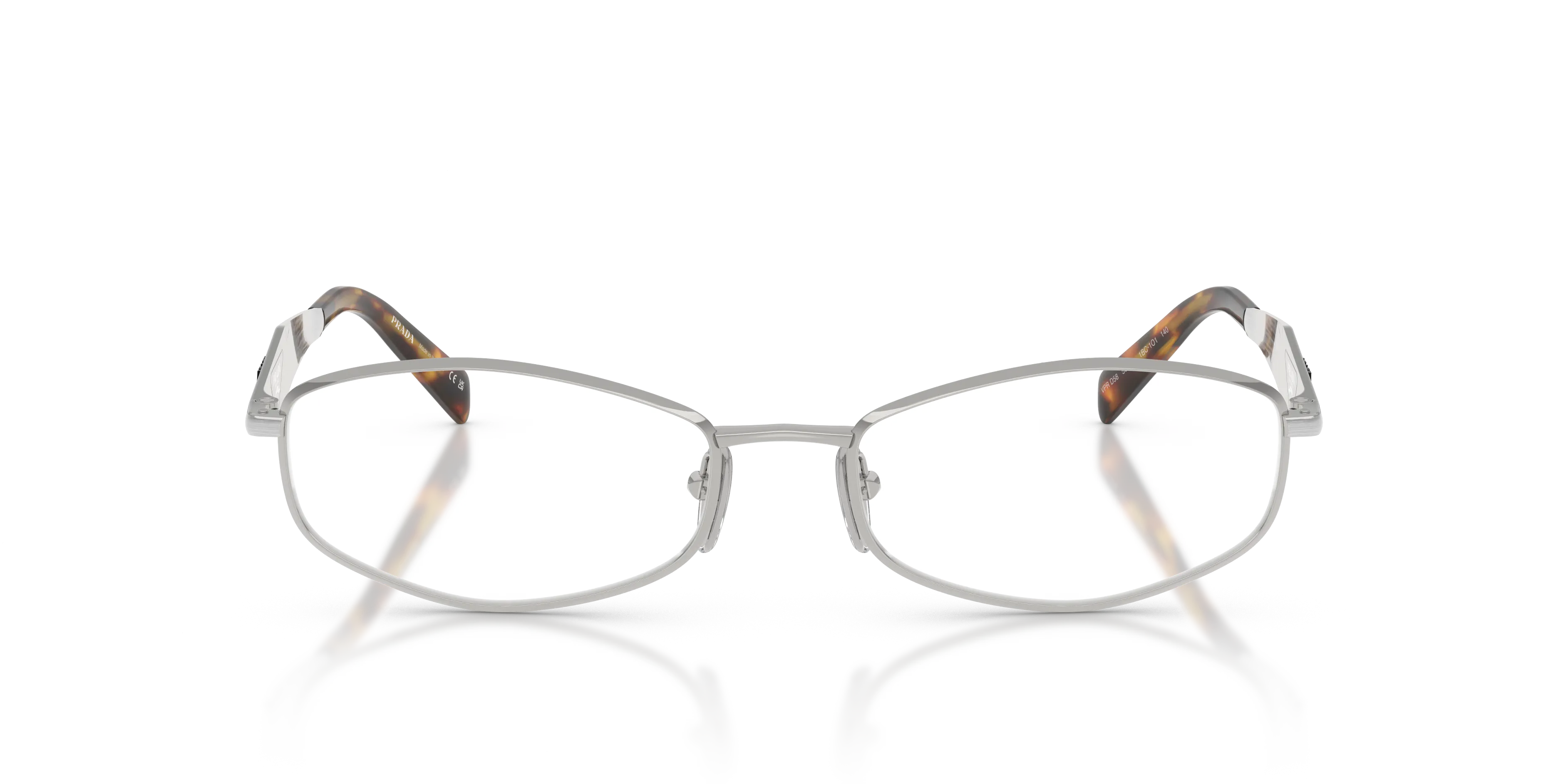 Prada PR D58V 1BC1O1 Montature da vista Metallo Argento Trasparente Rotonda Normale - immagine 3