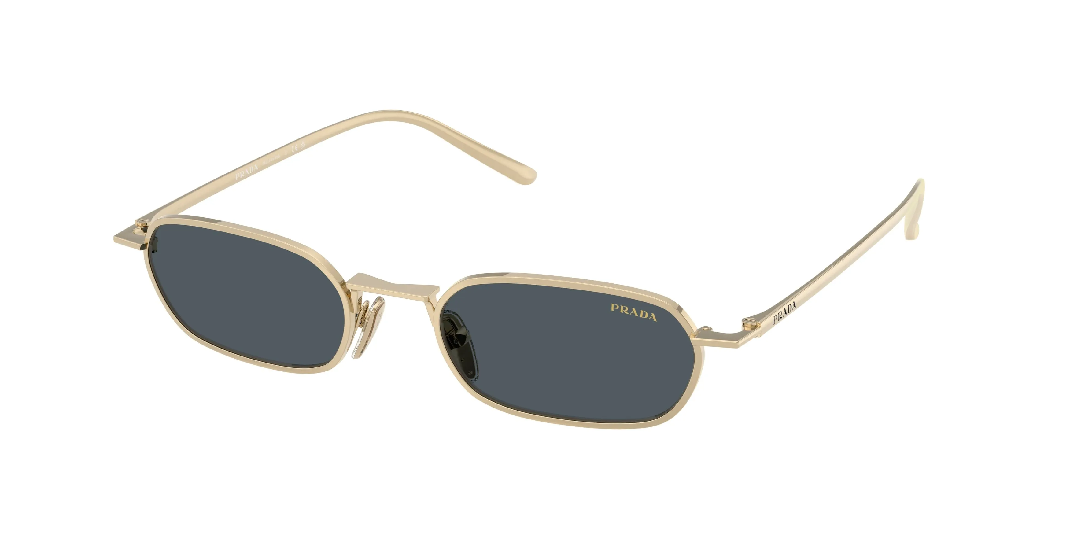 Prada PR D58S ZVN70B Occhiali da sole Metallo Oro Grigio Rotonda Normale - immagine 1