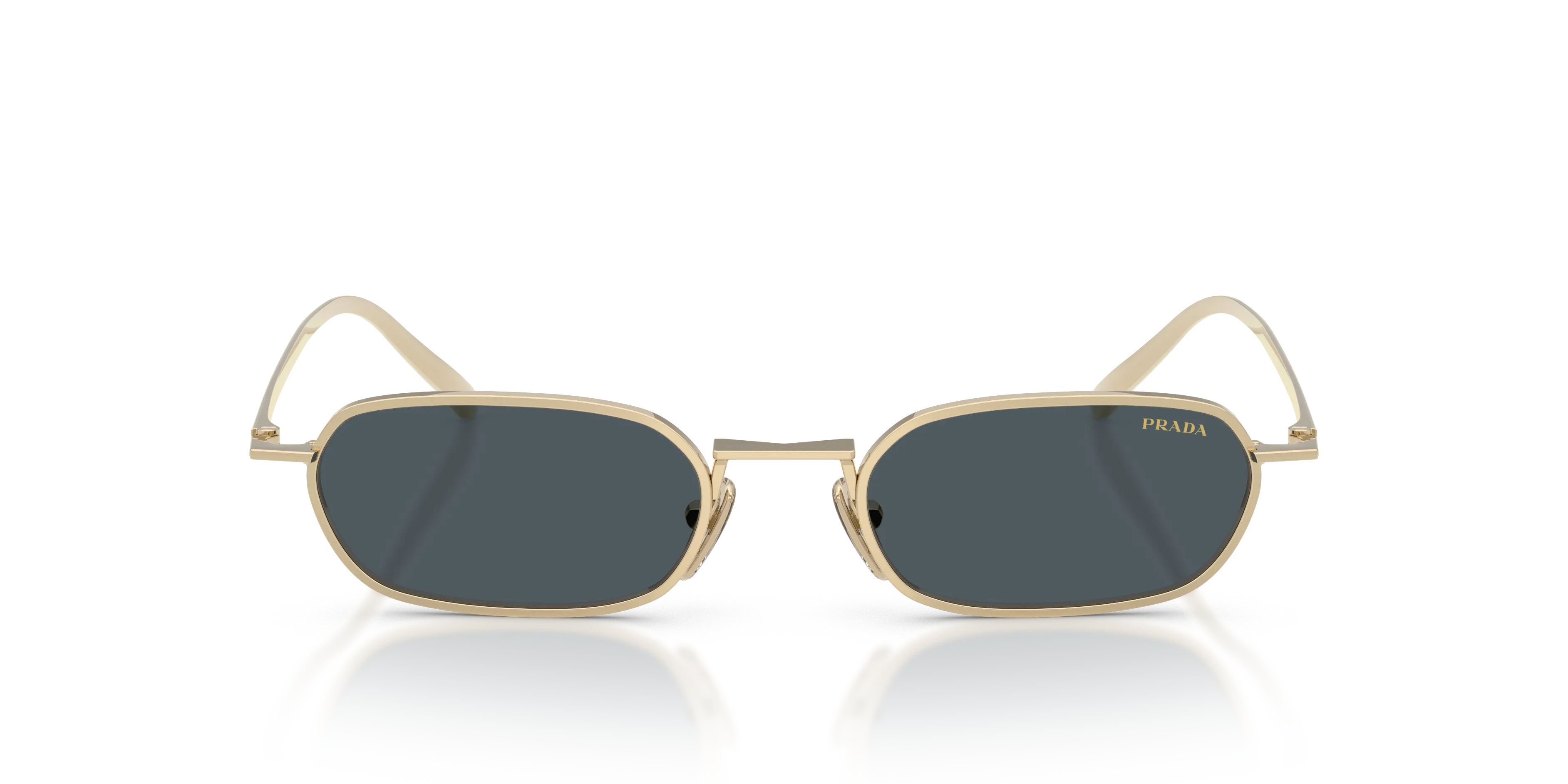Prada PR D58S ZVN70B Occhiali da sole Metallo Oro Grigio Rotonda Normale - immagine 3