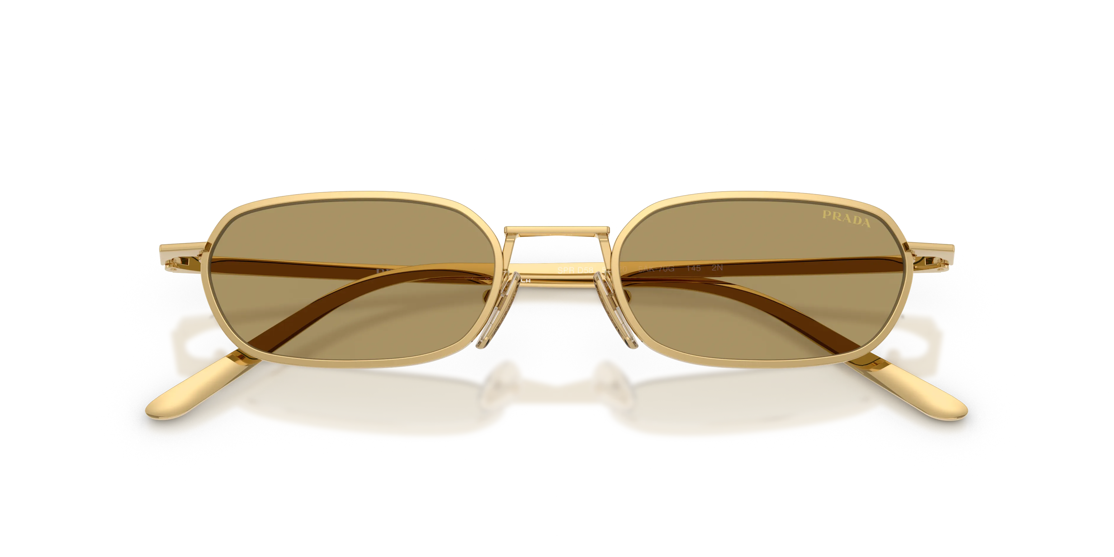 Prada PR D58S 5AK70G Occhiali da sole Metallo Oro Verde Rotonda Normale - immagine 2