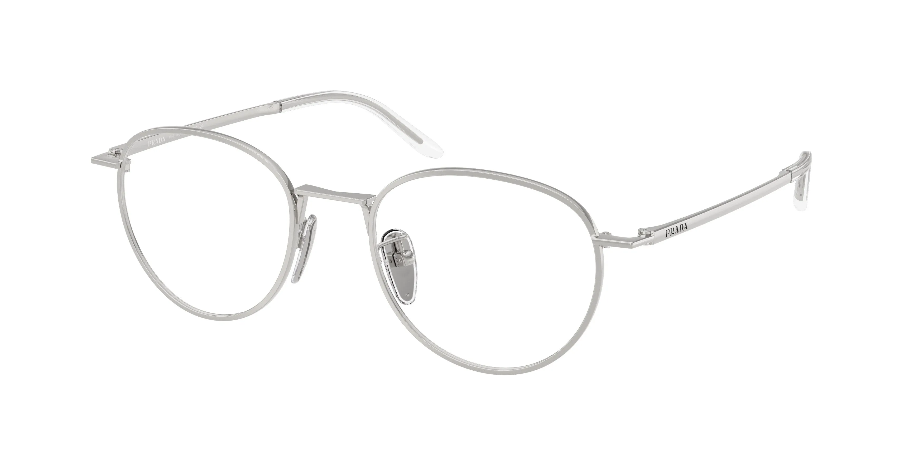 Prada PR D57VD 1BC1O1 Montature da vista Metallo Argento Trasparente Pantos Normale - immagine 1