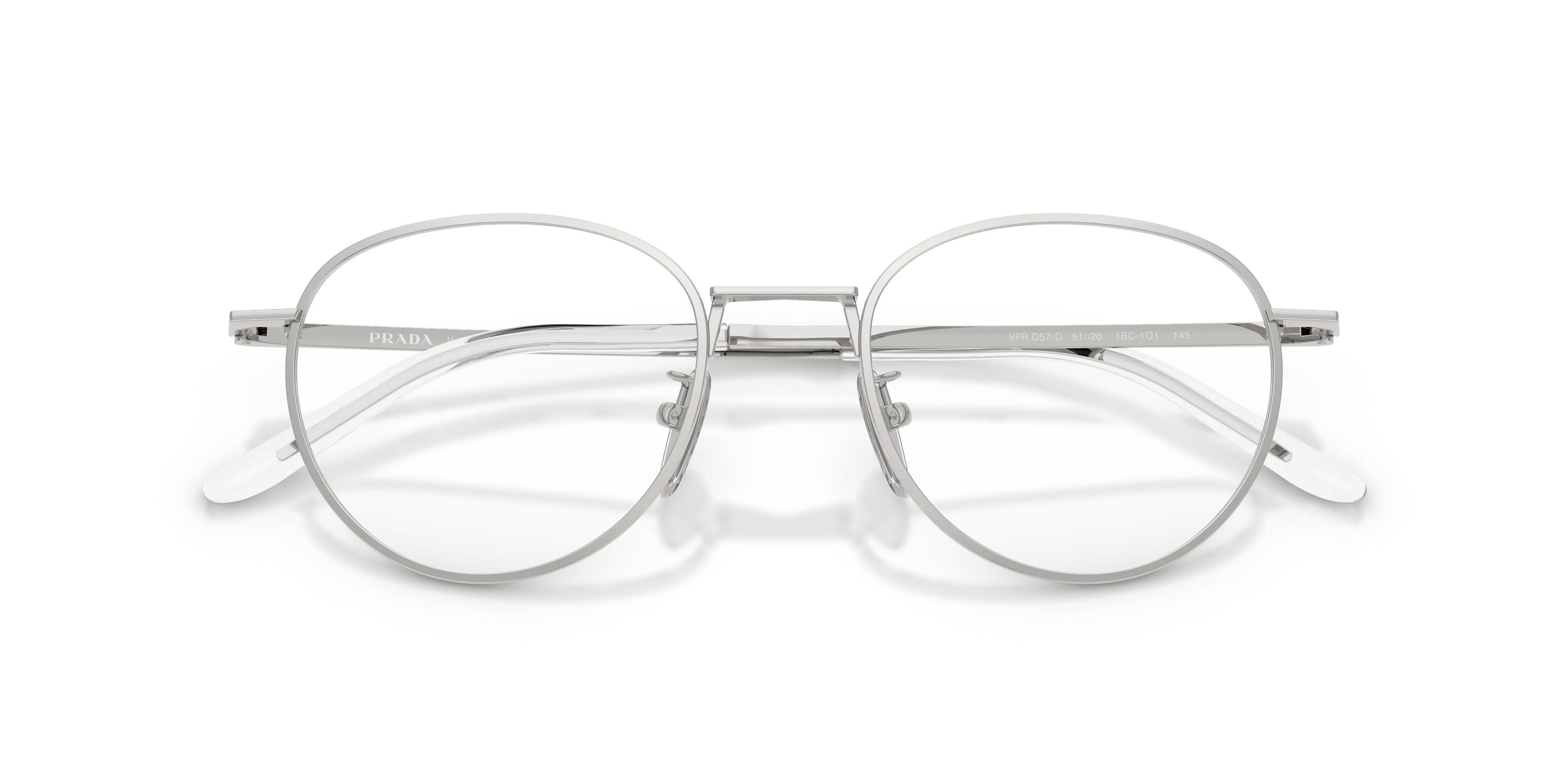 Prada PR D57VD 1BC1O1 Montature da vista Metallo Argento Trasparente Pantos Normale - immagine 2