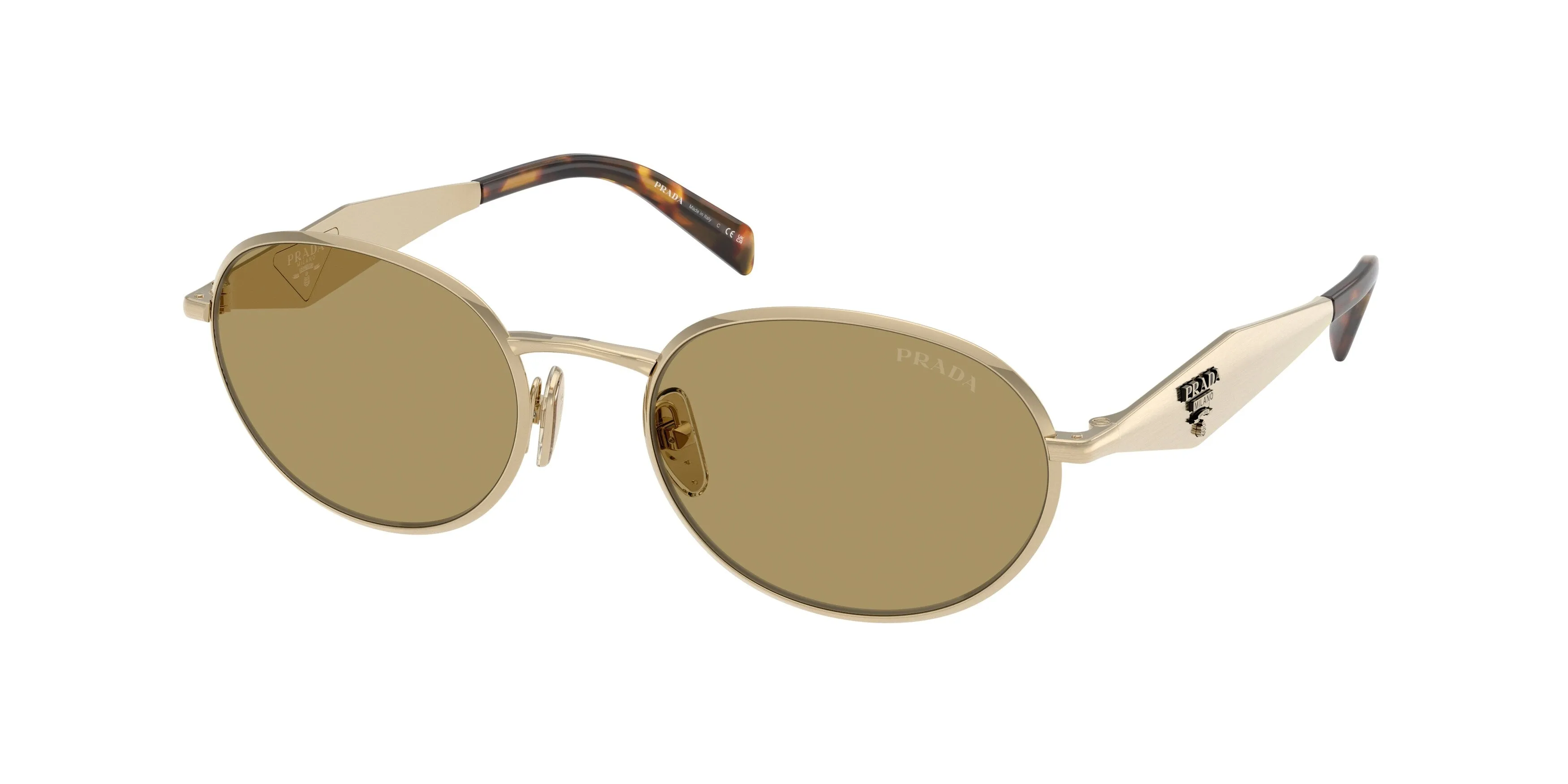Prada PR D57S ZVN70G Occhiali da sole Metallo Oro Verde Rotonda Normale - immagine 1