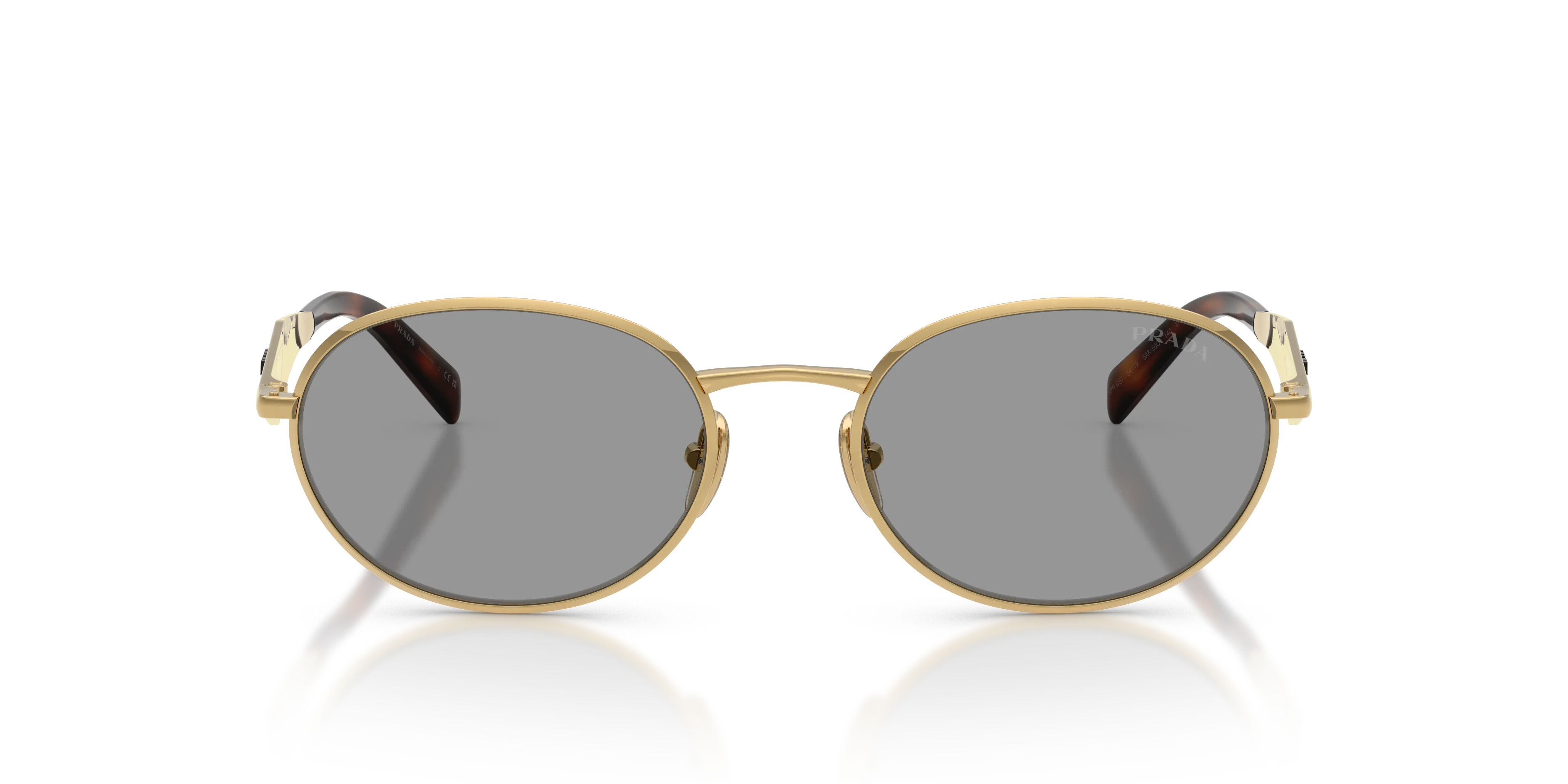 Prada PR D57S 5AK50Q Occhiali da sole Metallo Oro Grigio Rotonda Normale - immagine 3
