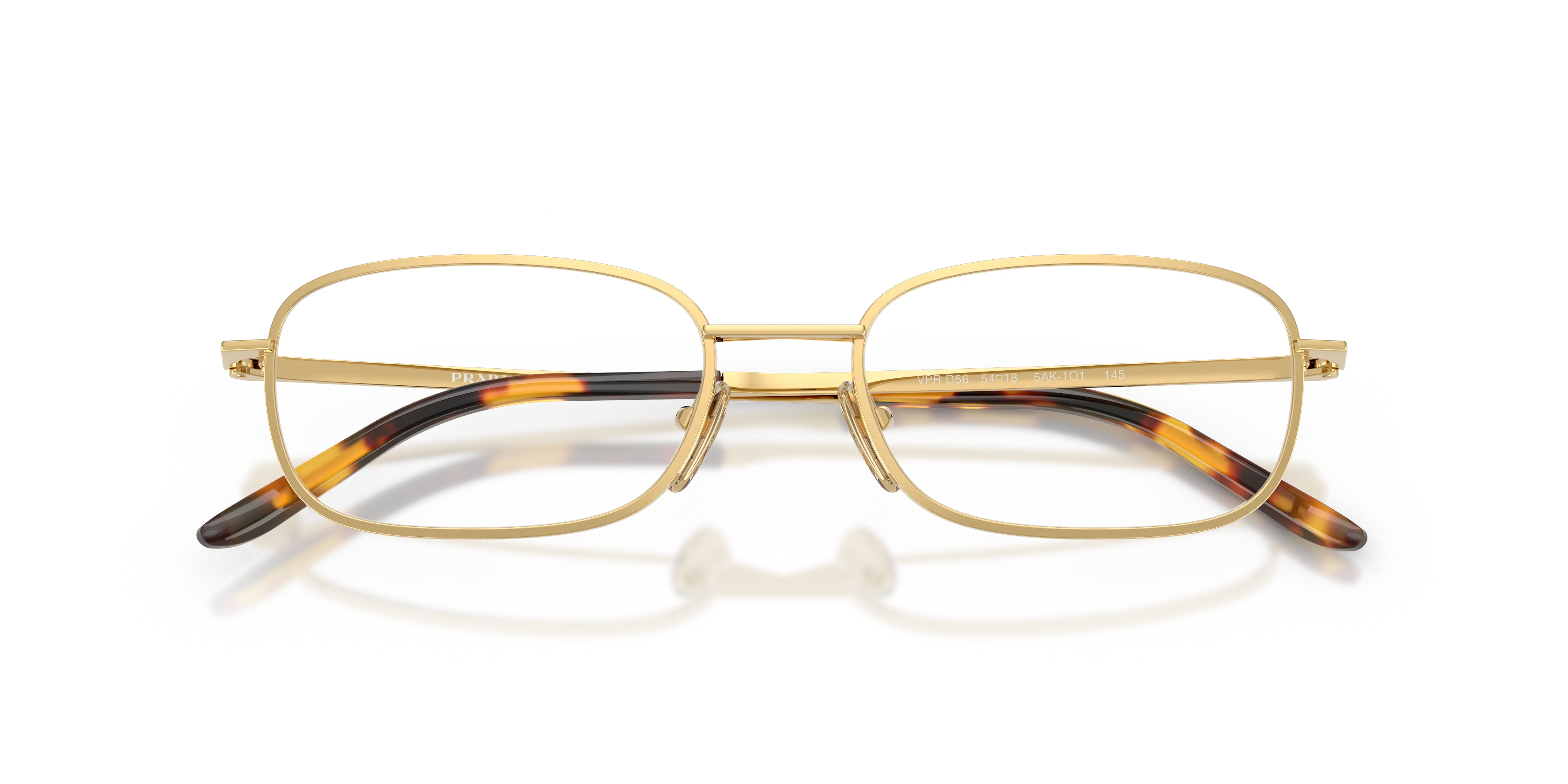 Prada PR D56V 5AK1O1 Montature da vista Metallo Oro Trasparente Pillow Normale - immagine 2