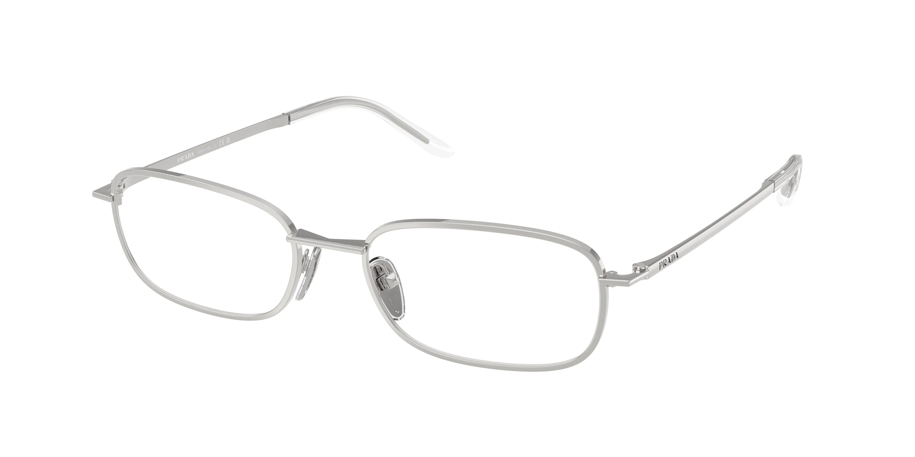 Prada PR D56V 1BC1O1 Montature da vista Metallo Argento Trasparente Pillow Normale - immagine 1
