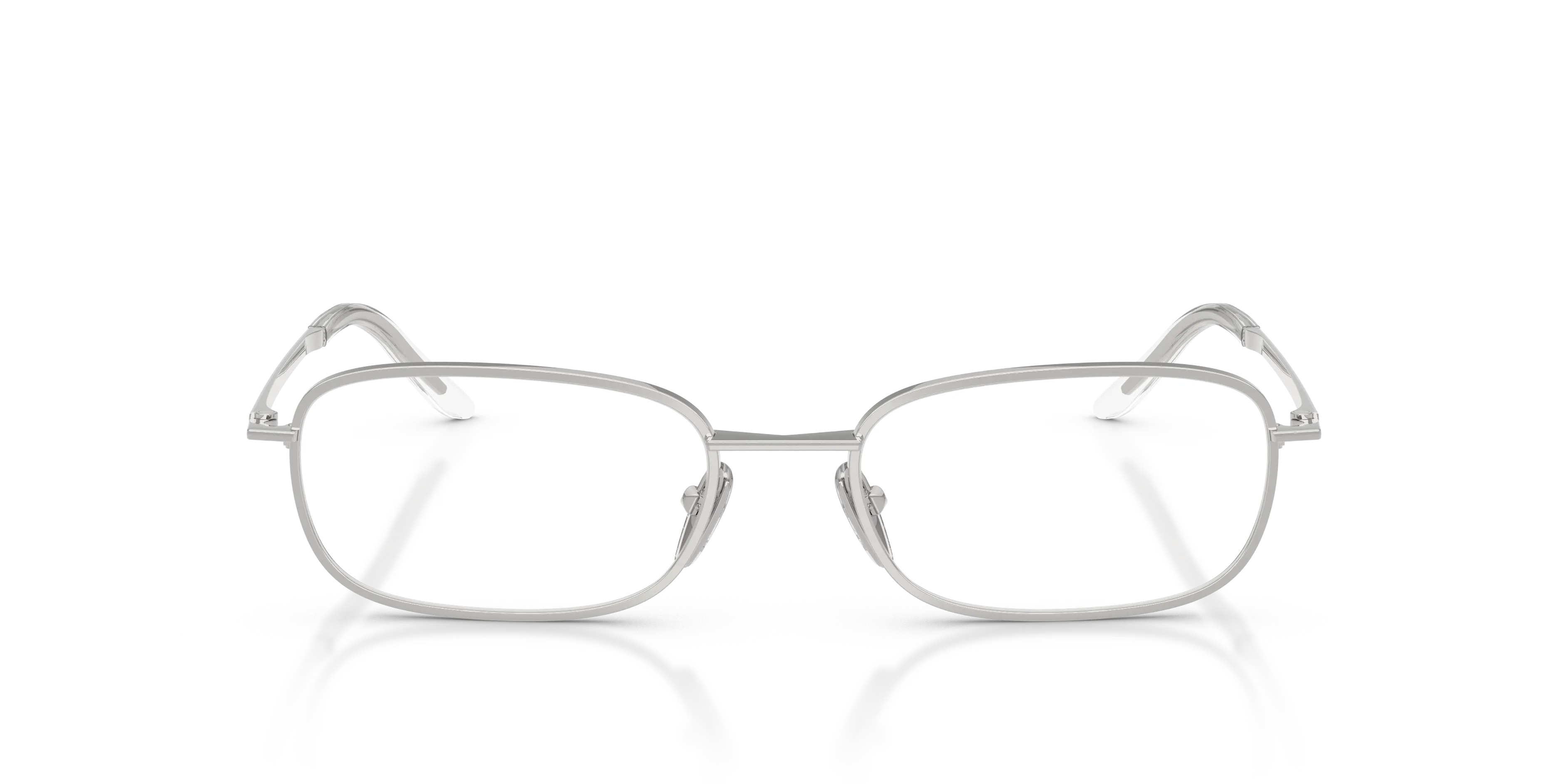 Prada PR D56V 1BC1O1 Montature da vista Metallo Argento Trasparente Pillow Normale - immagine 3