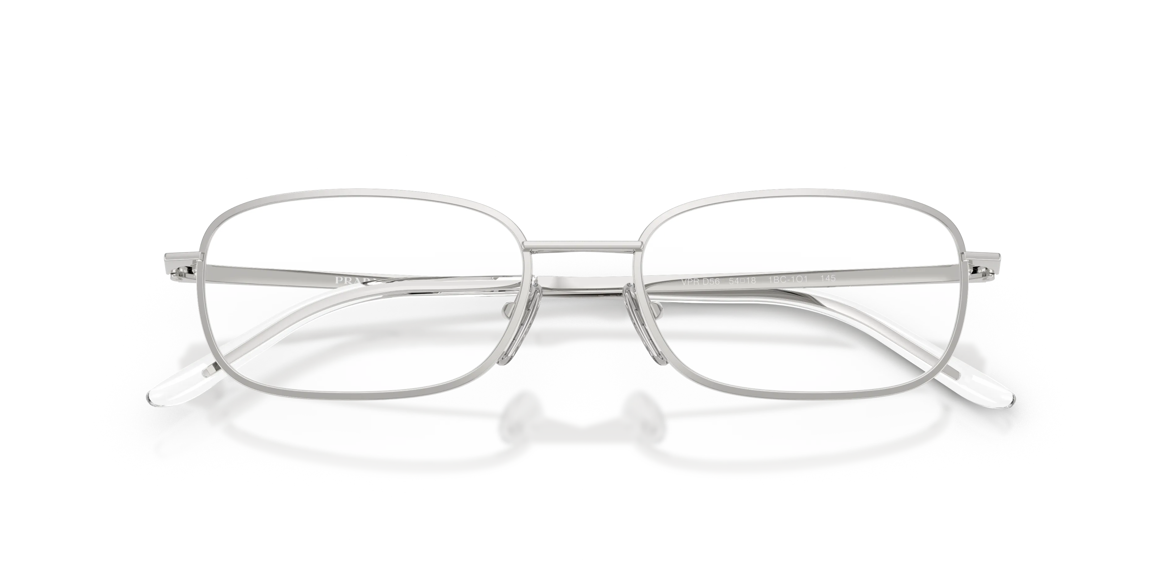 Prada PR D56V 1BC1O1 Montature da vista Metallo Argento Trasparente Pillow Normale - immagine 2