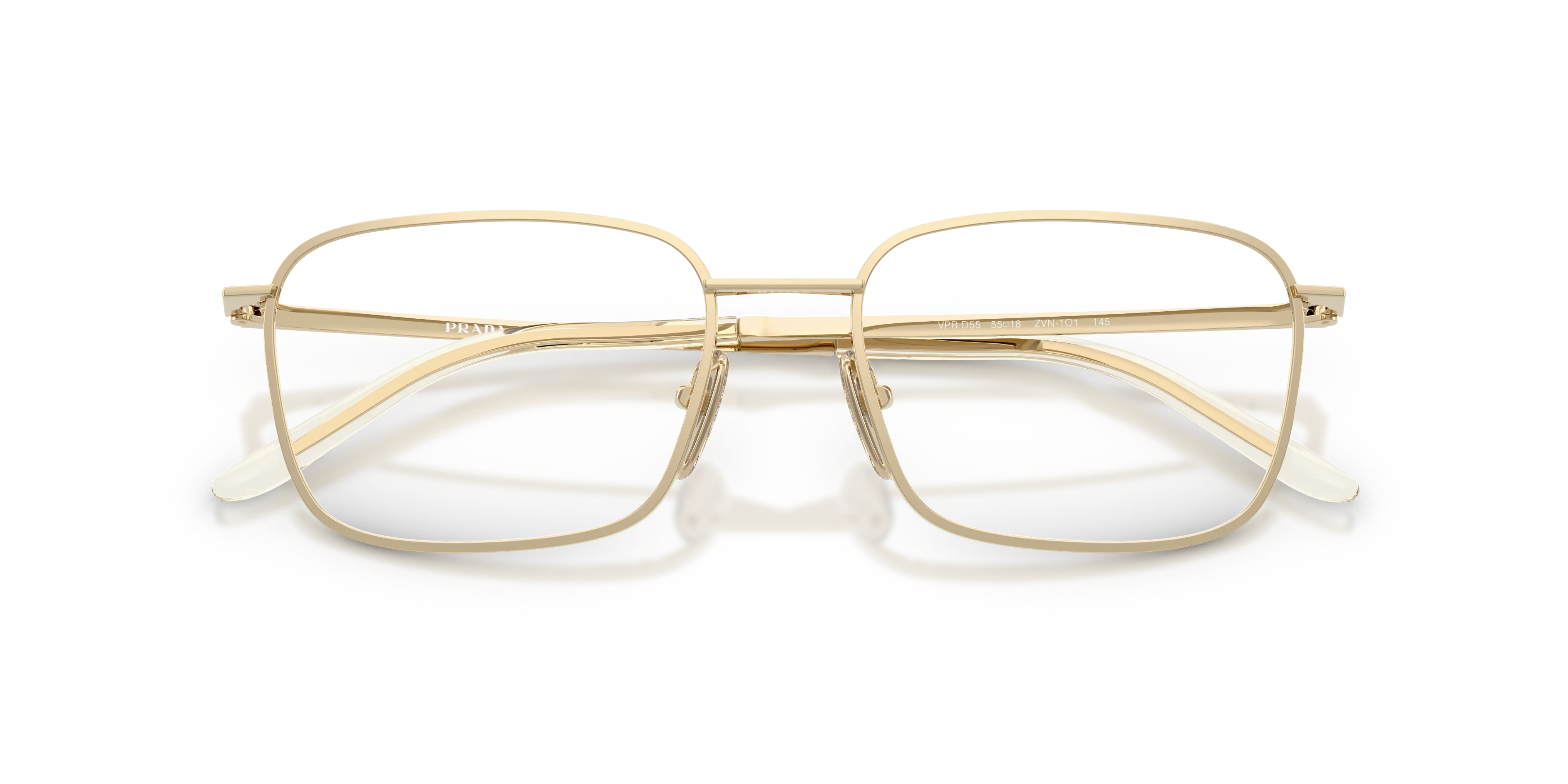 Prada PR D55V ZVN1O1 Montature da vista Metallo Oro Trasparente Squadrata Normale - immagine 2