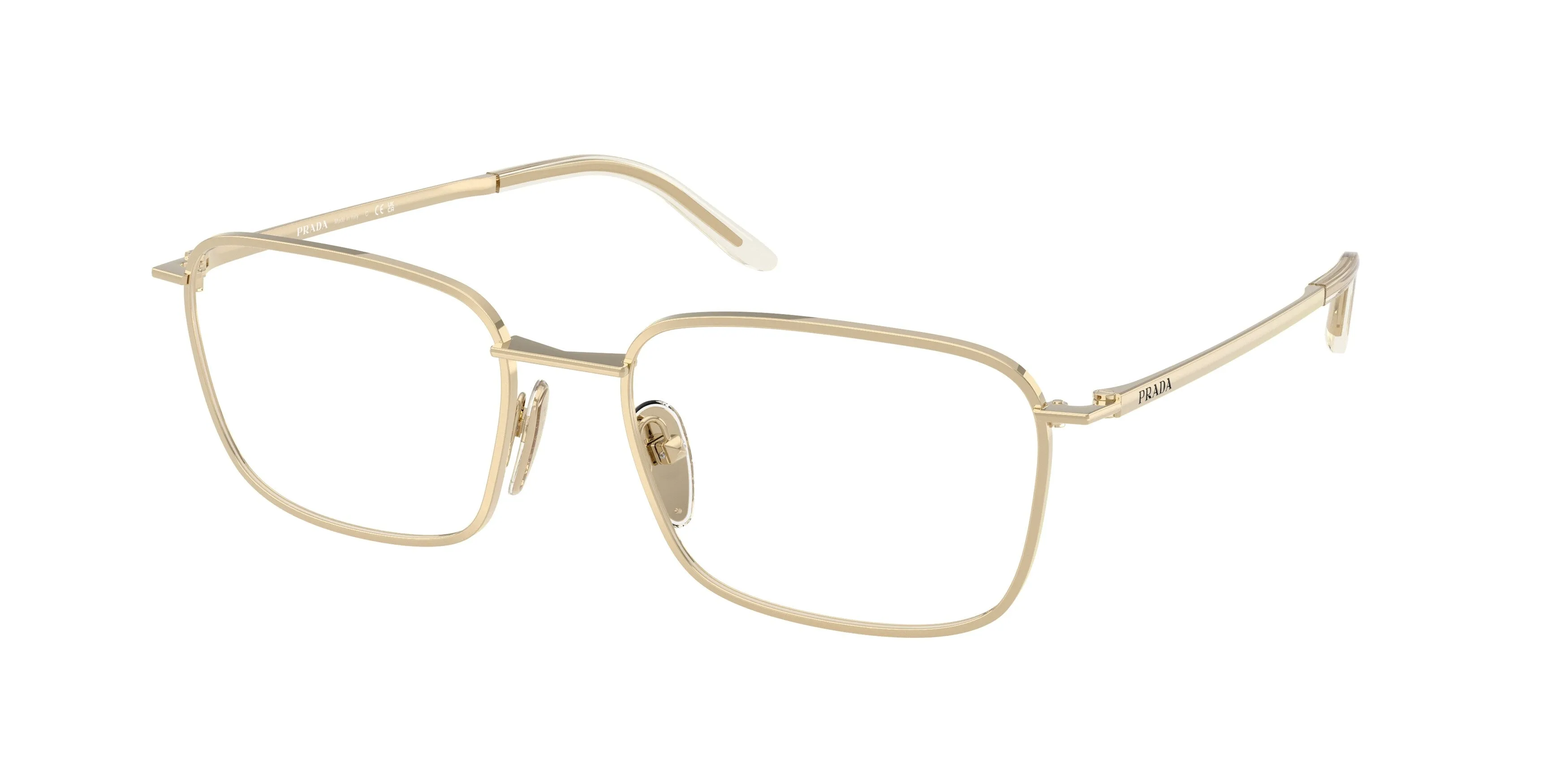 Prada PR D55V ZVN1O1 Montature da vista Metallo Oro Trasparente Squadrata Normale - immagine 1