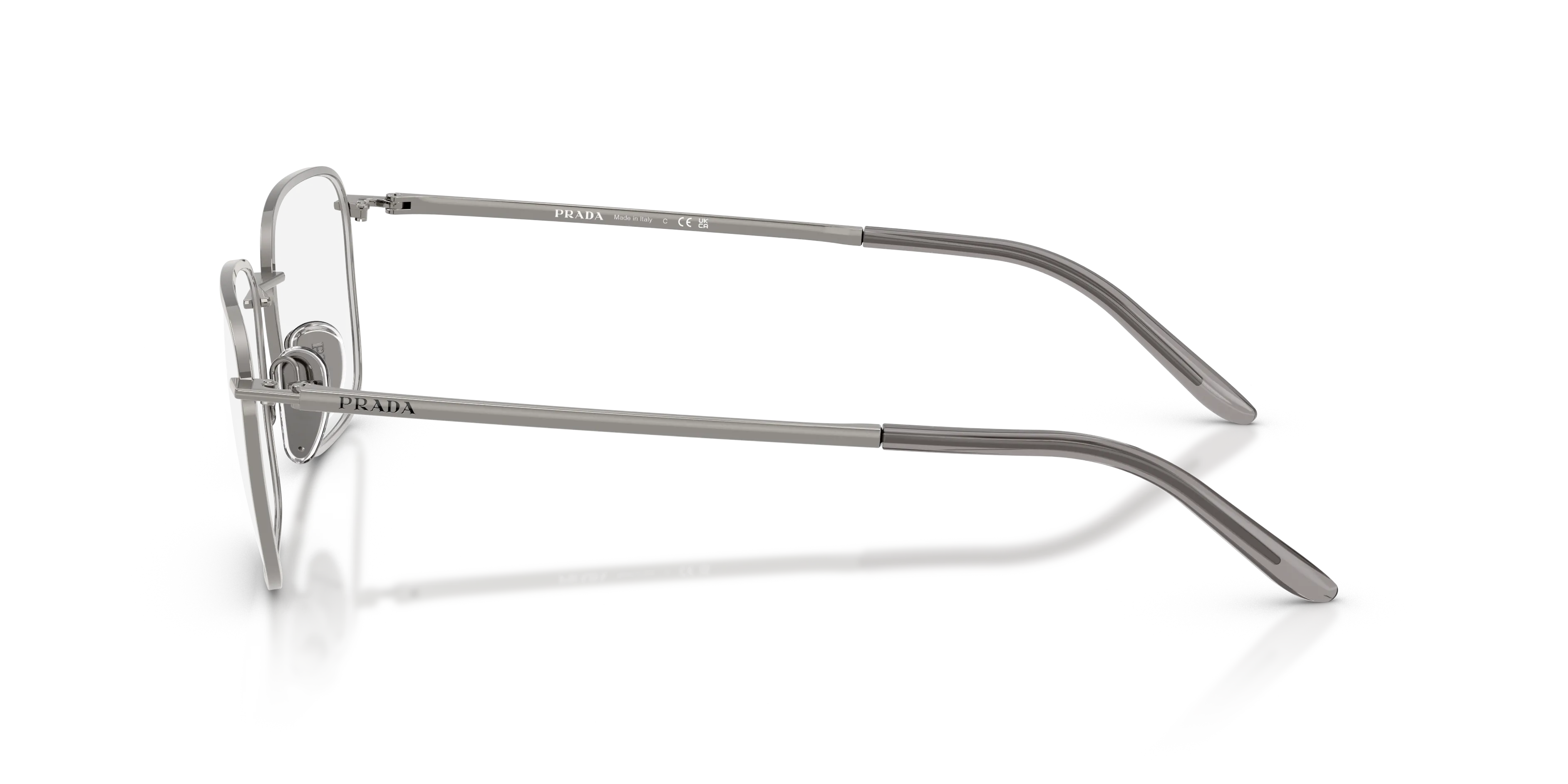 Prada PR D55V 5AV1O1 Montature da vista Metallo Grigio Trasparente Squadrata Normale - immagine 4