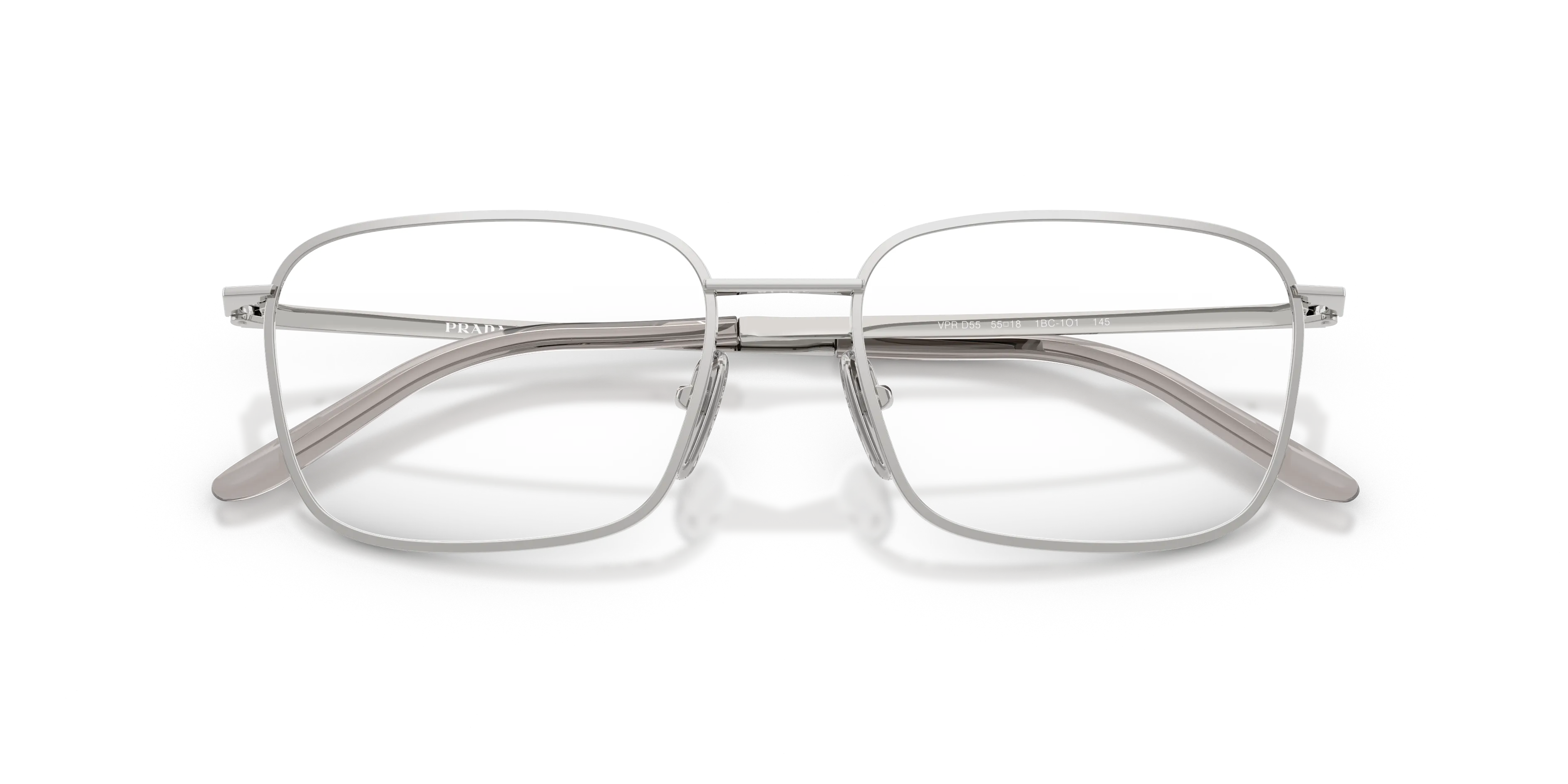 Prada PR D55V 1BC1O1 Montature da vista Metallo Argento Trasparente Squadrata Normale - immagine 2