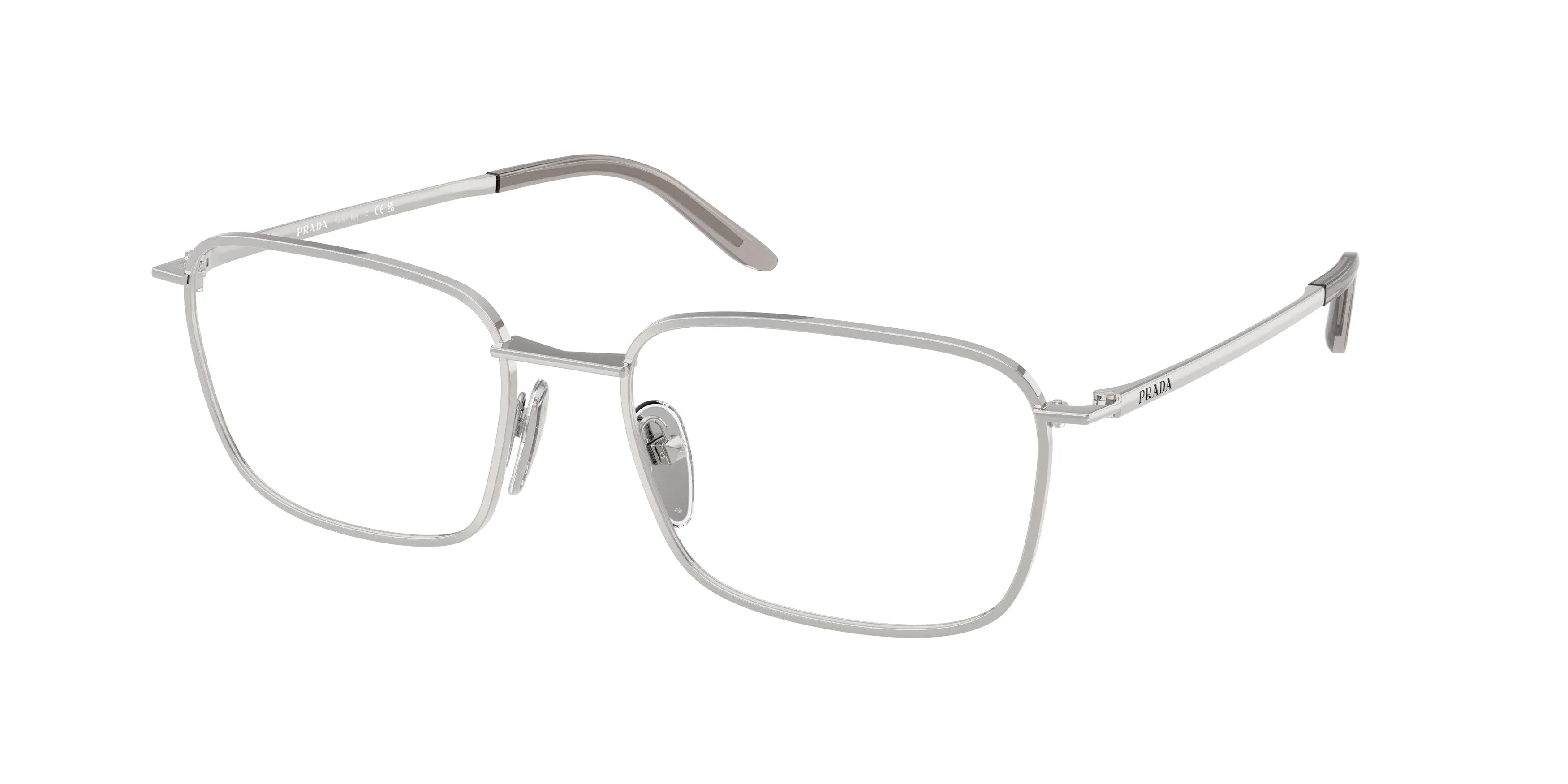 Prada PR D55V 1BC1O1 Montature da vista Metallo Argento Trasparente Squadrata Normale - immagine 1