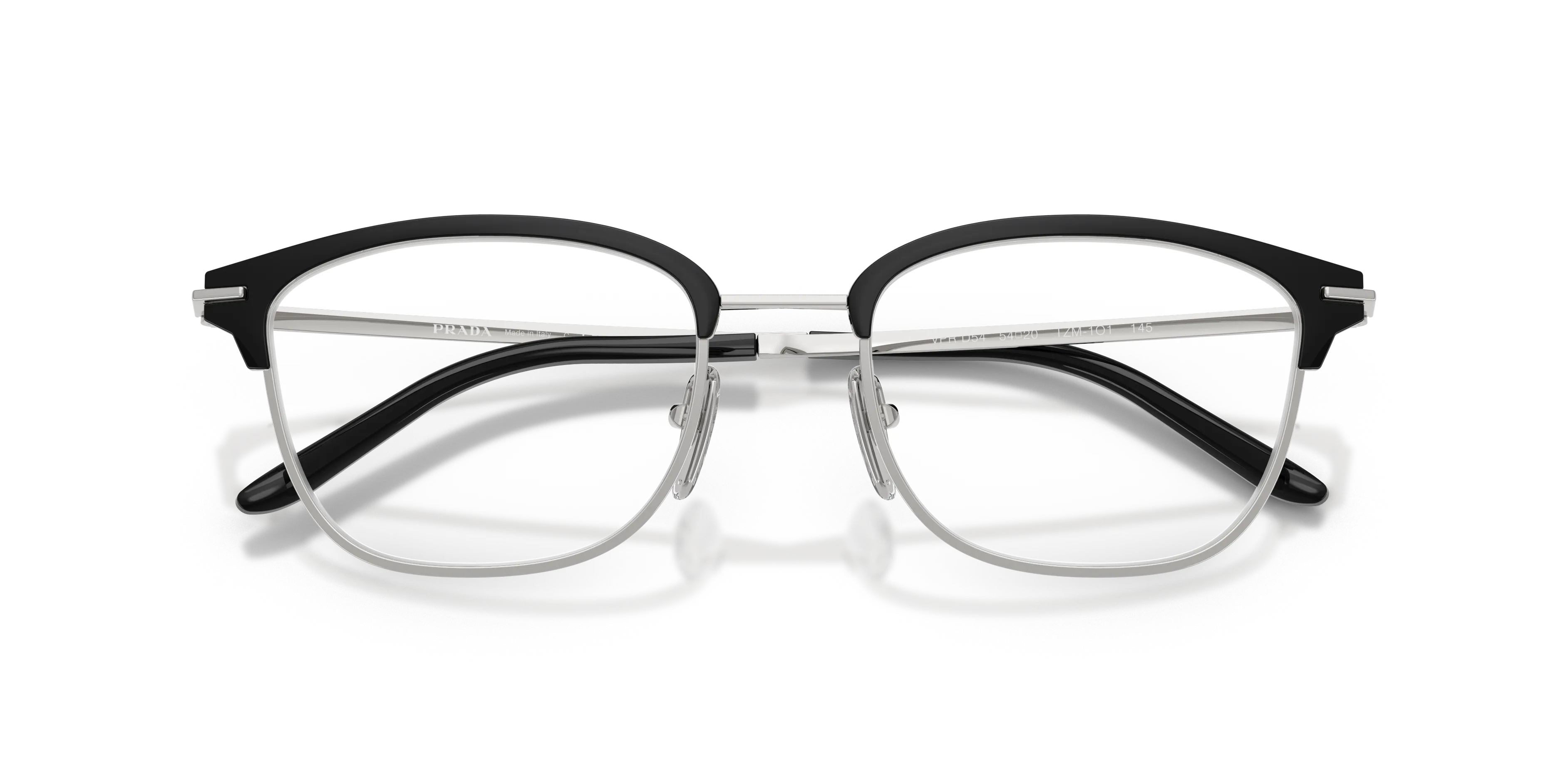 Prada PR D54V TZM1O1 Montature da vista Metallo Nero Trasparente Squadrata Normale - immagine 2