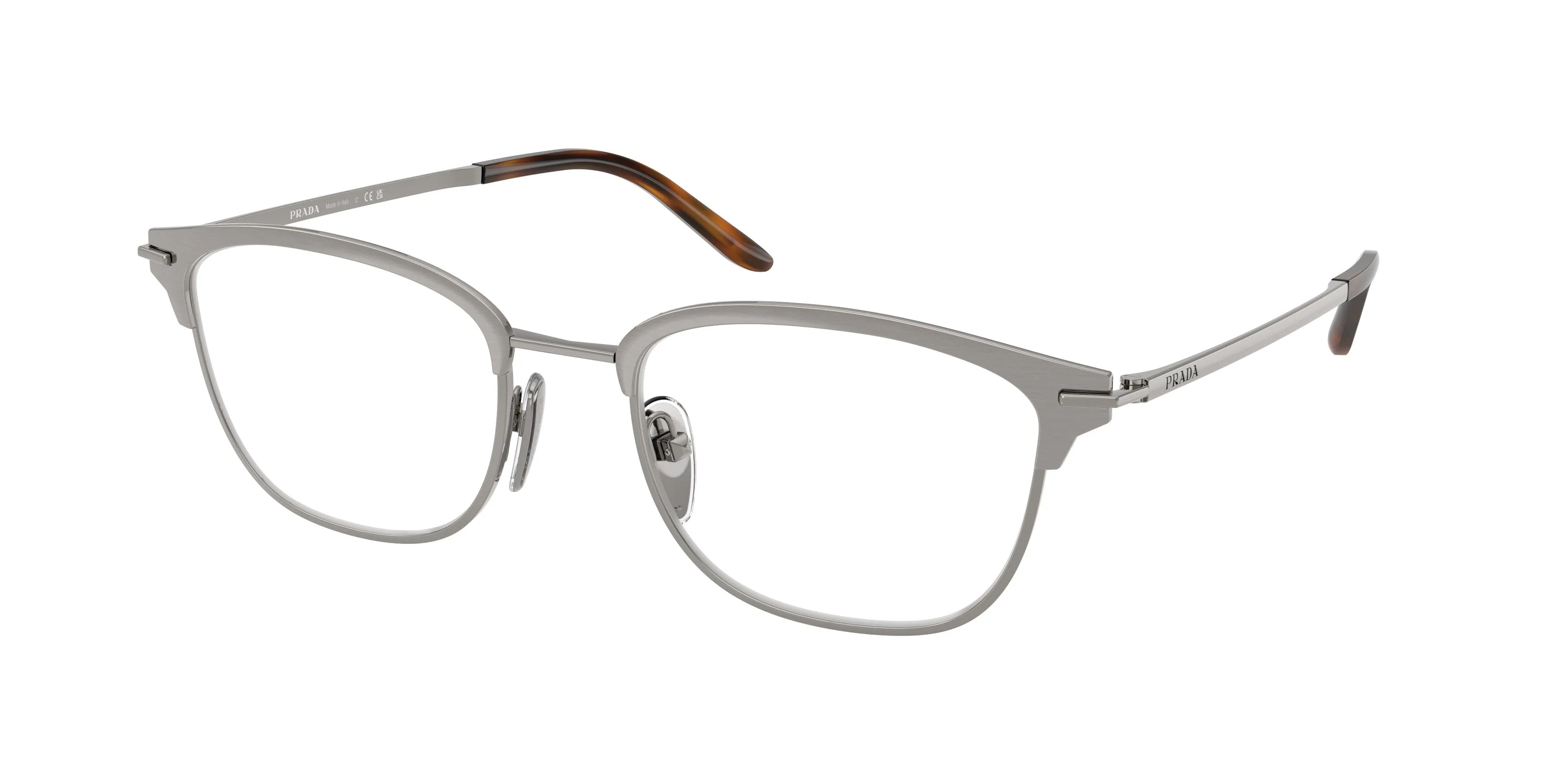 Prada PR D54V 28P1O1 Montature da vista Metallo Grigio Trasparente Squadrata Normale - immagine 1