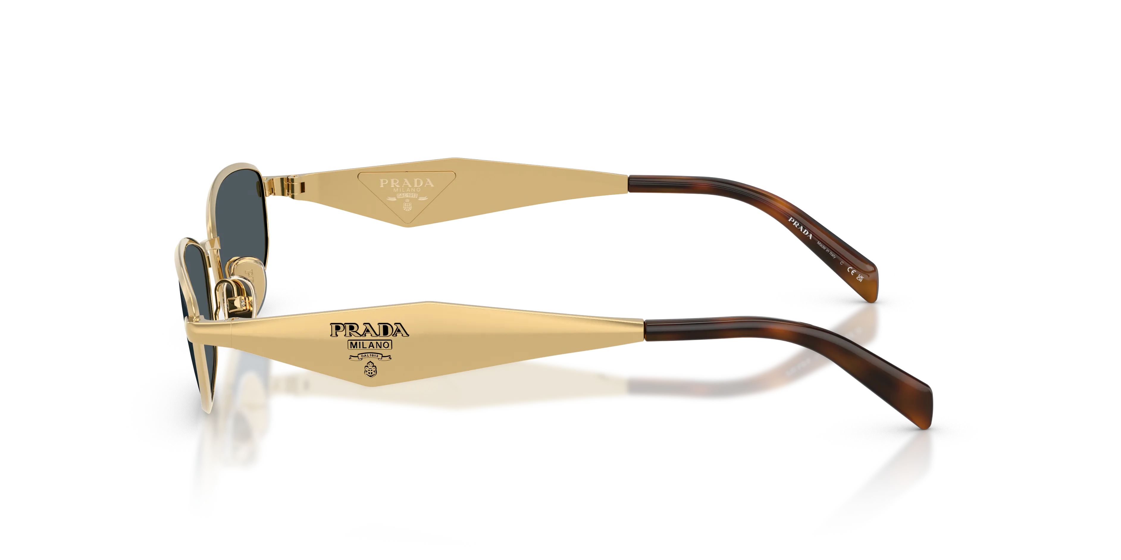 Prada PR D51S 5AK70B Occhiali da sole Metallo Oro Grigio Rotonda Normale - immagine 4