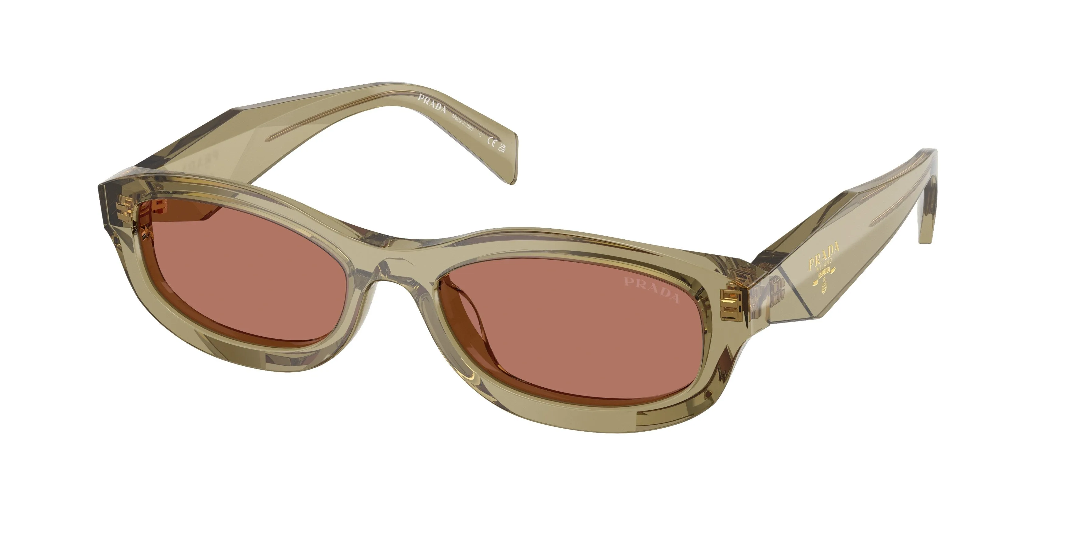 Prada PR D24S 27O80W Occhiali da sole Acetato Verde Bordeaux Pillow Normale - immagine 1