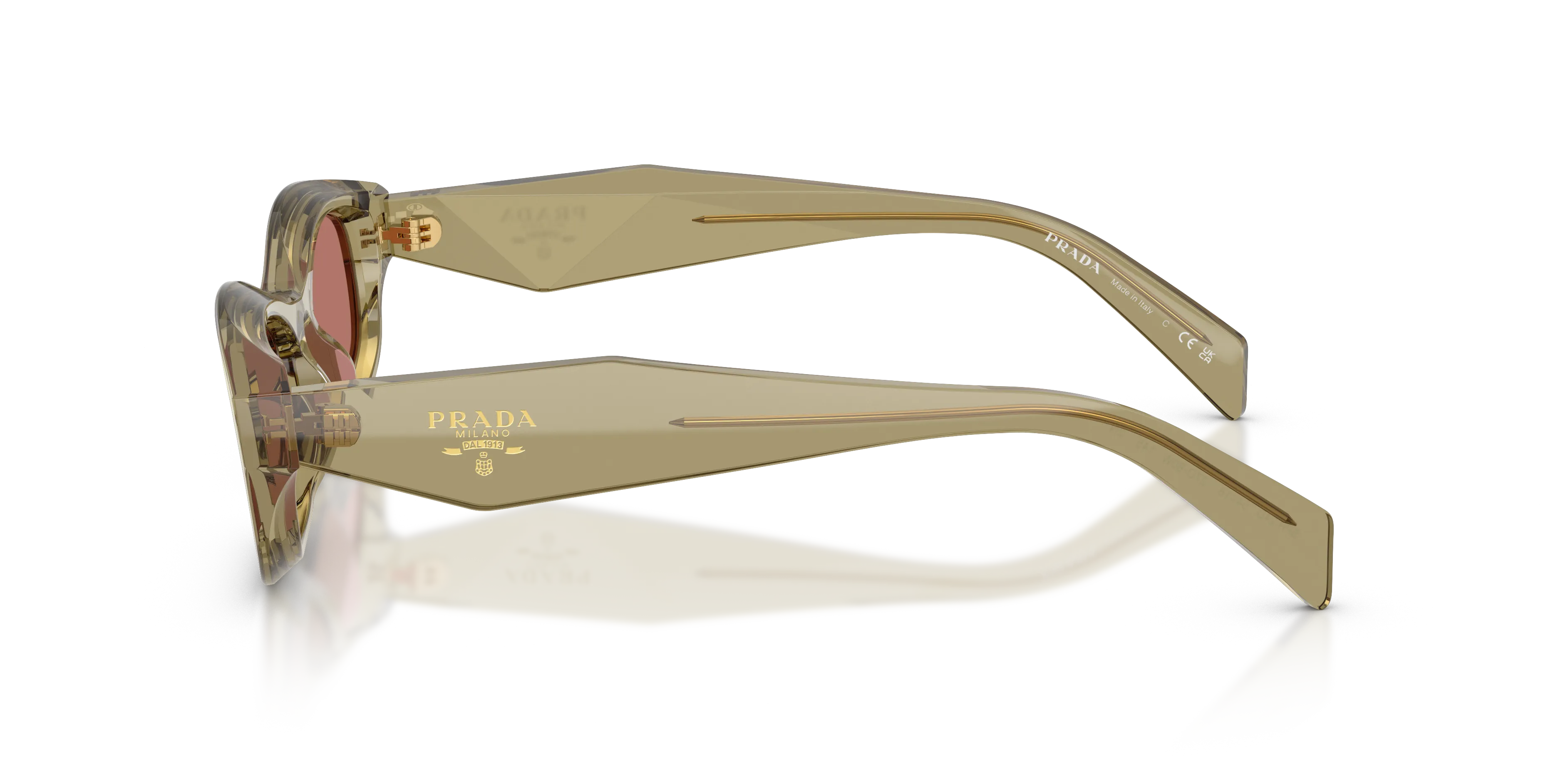 Prada PR D24S 27O80W Occhiali da sole Acetato Verde Bordeaux Pillow Normale - immagine 4