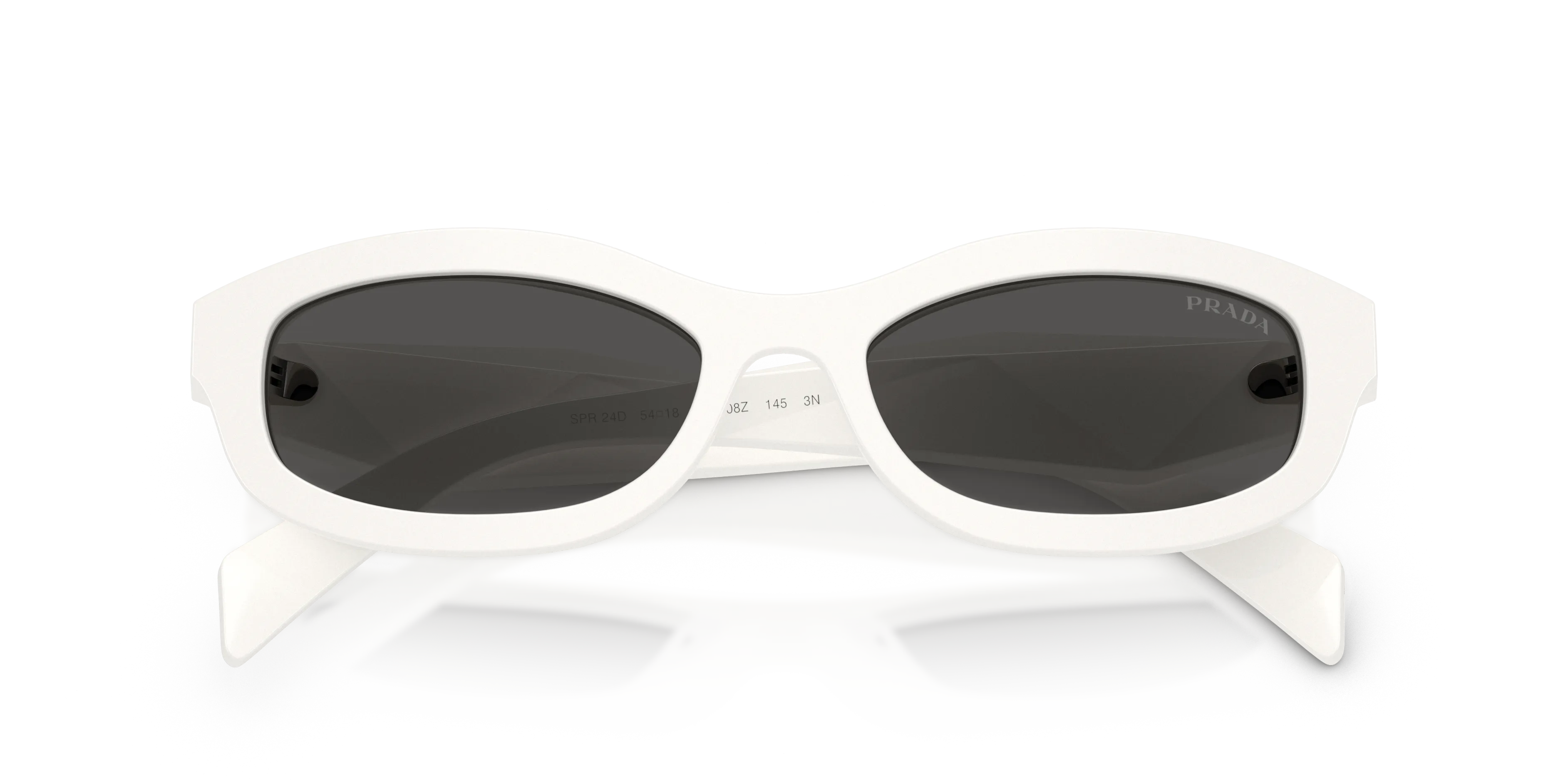 Prada PR D24S 17K08Z Occhiali da sole Acetato Bianco Grigio Pillow Normale - immagine 2