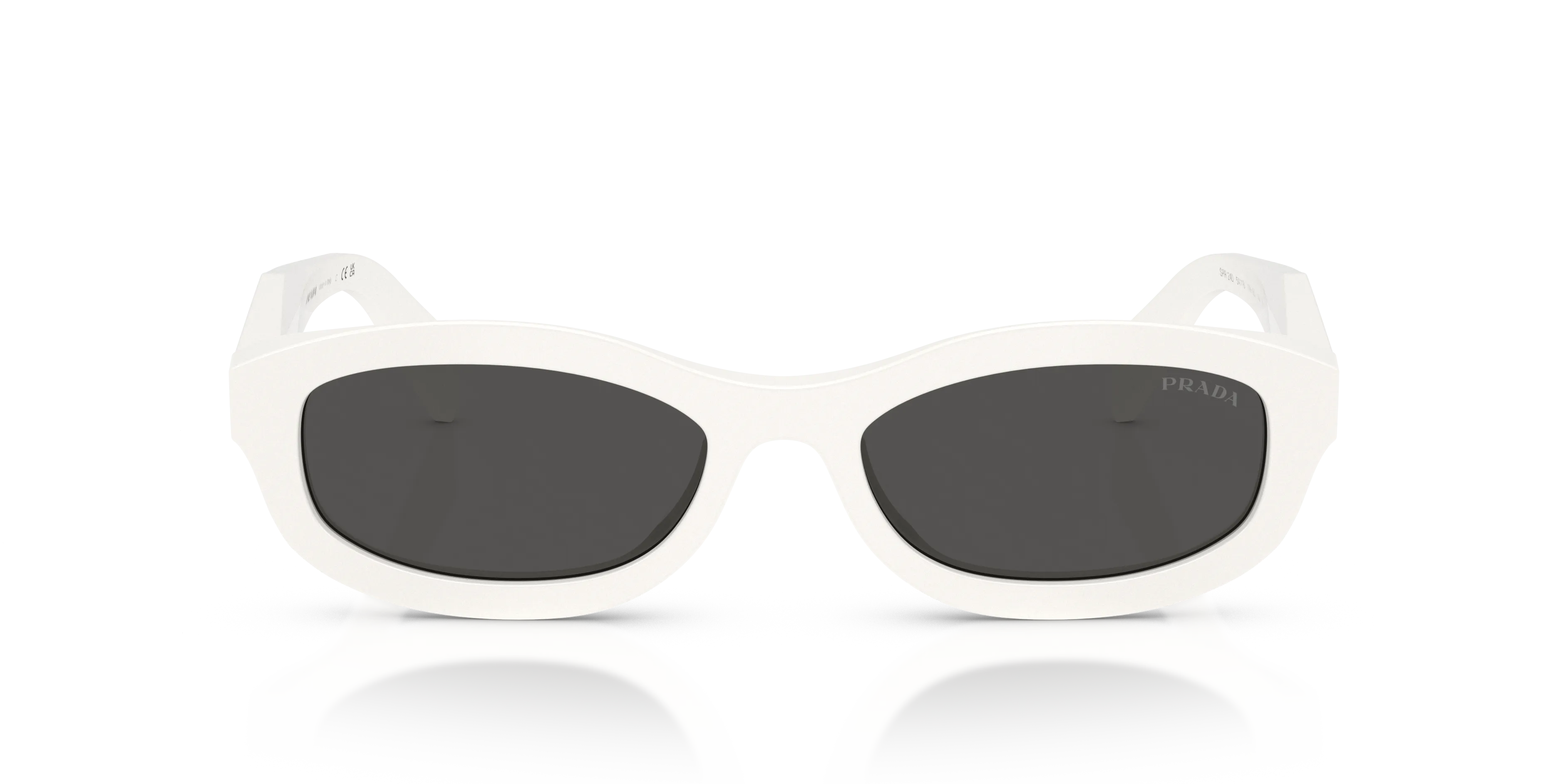 Prada PR D24S 17K08Z Occhiali da sole Acetato Bianco Grigio Pillow Normale - immagine 3