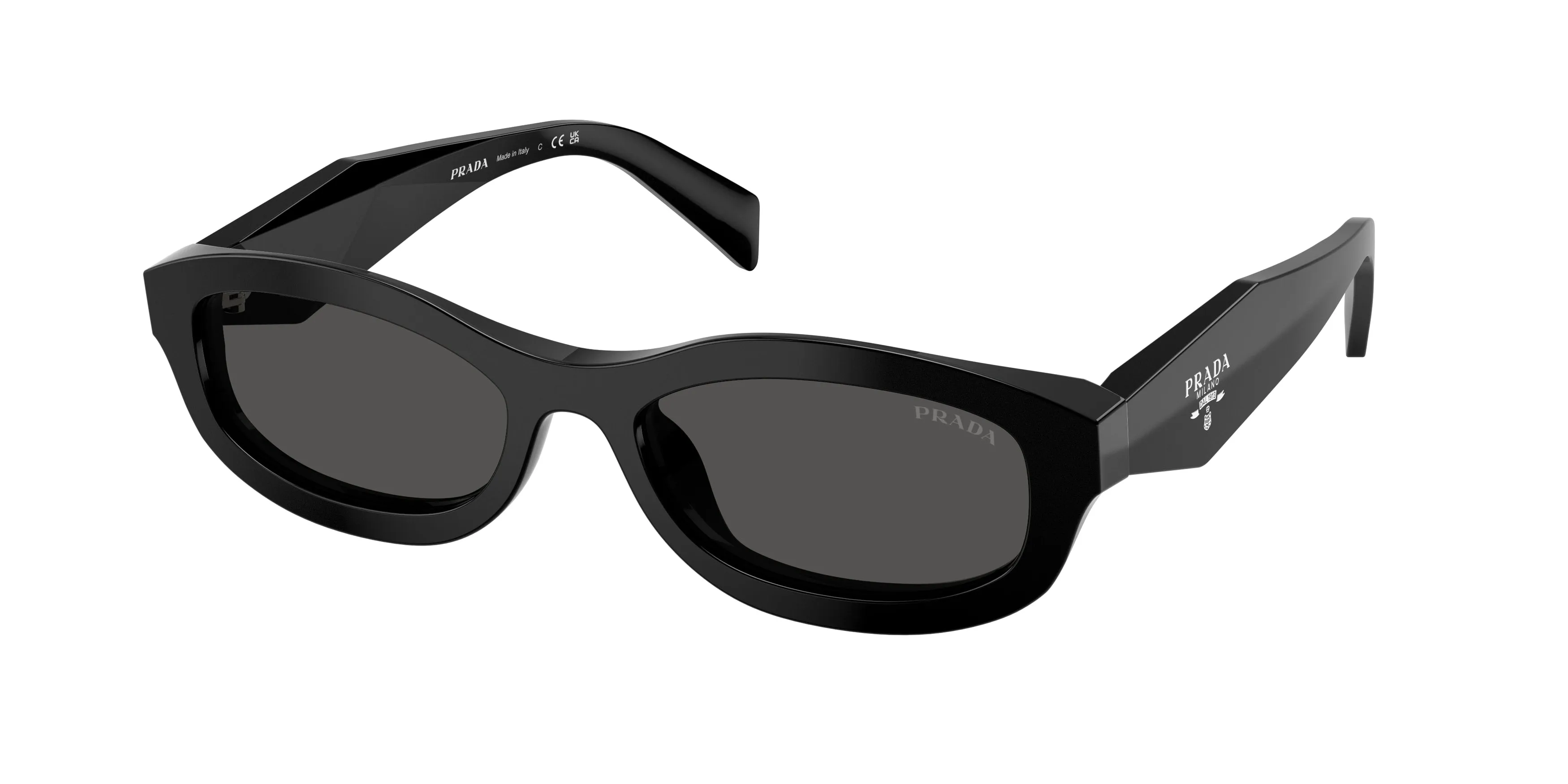 Prada PR D24S 16K08Z Occhiali da sole Acetato Nero Grigio Pillow Normale - immagine 1