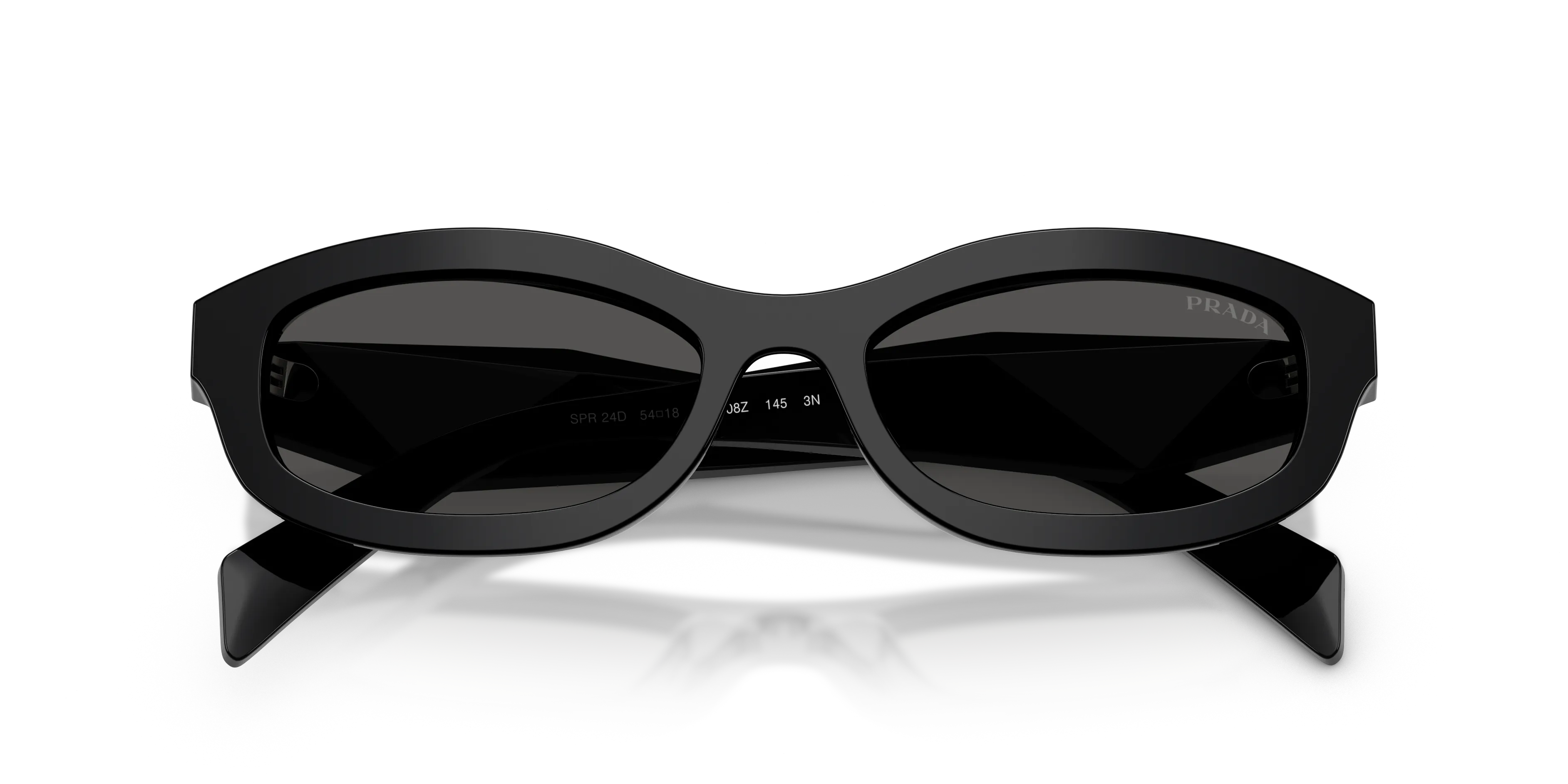 Prada PR D24S 16K08Z Occhiali da sole Acetato Nero Grigio Pillow Normale - immagine 2