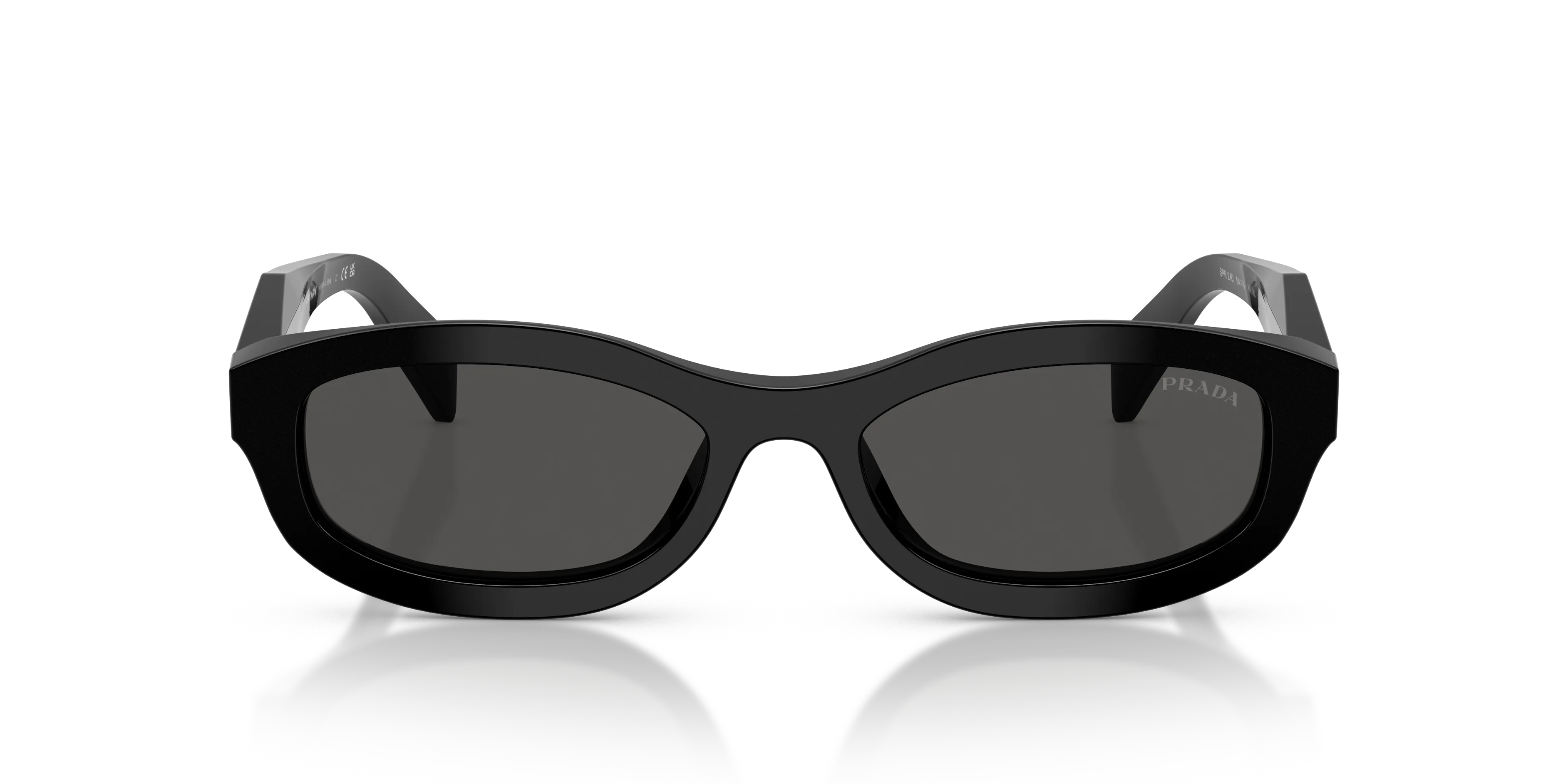 Prada PR D24S 16K08Z Occhiali da sole Acetato Nero Grigio Pillow Normale - immagine 3