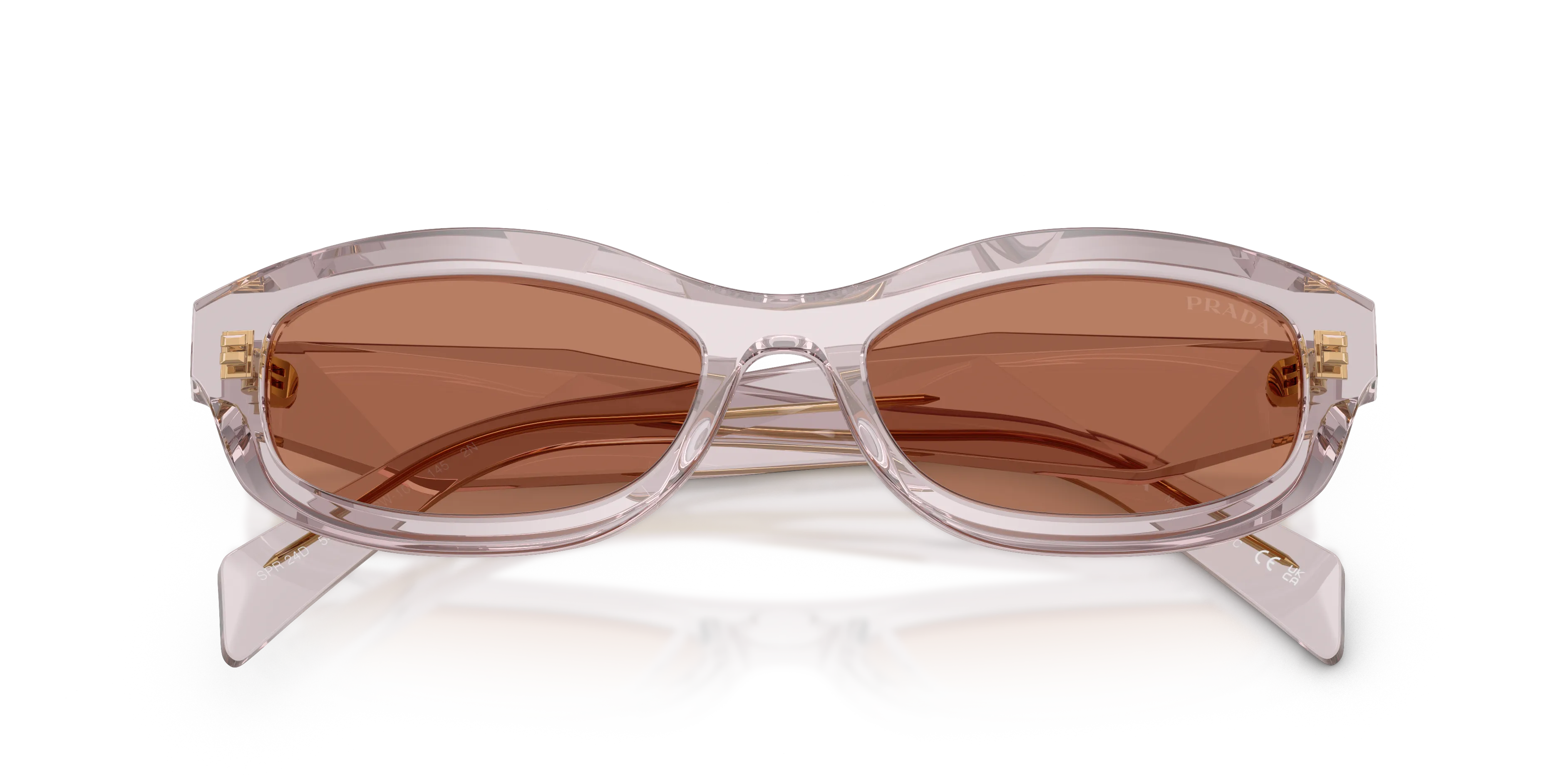 Prada PR D24S 12W10I Occhiali da sole Acetato Viola Marrone Pillow Normale - immagine 2