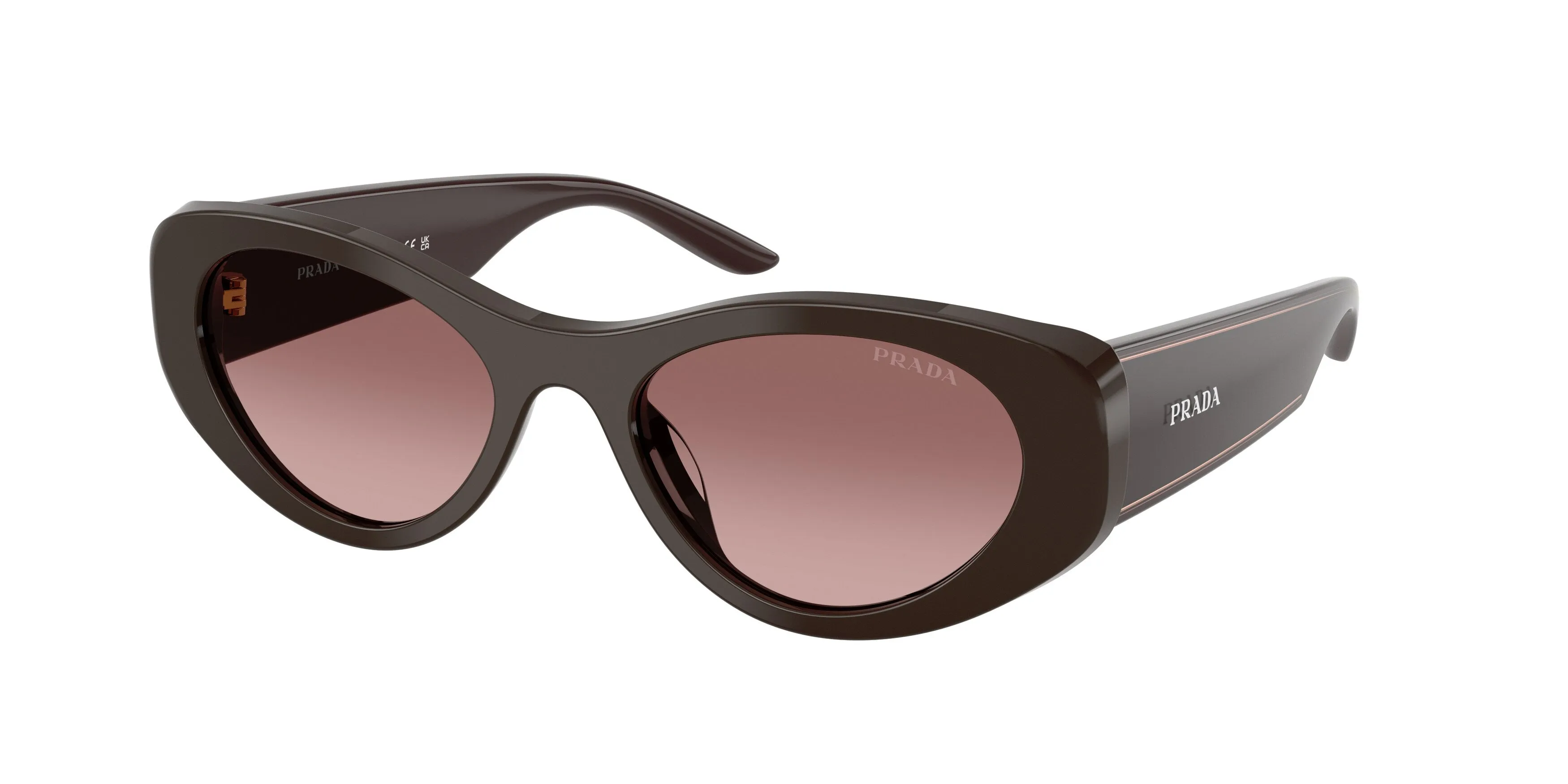 Prada PR D23SU 27I51B Occhiali da sole Acetato Marrone Marrone Rotonda Normale Sfumato - immagine 1