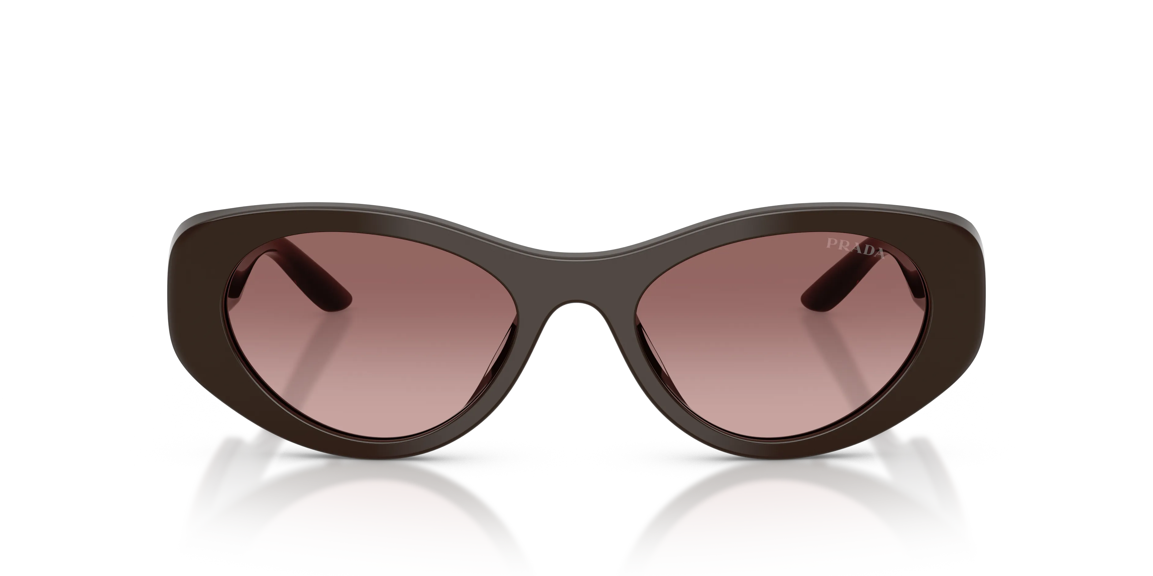 Prada PR D23SU 27I51B Occhiali da sole Acetato Marrone Marrone Rotonda Normale Sfumato - immagine 3