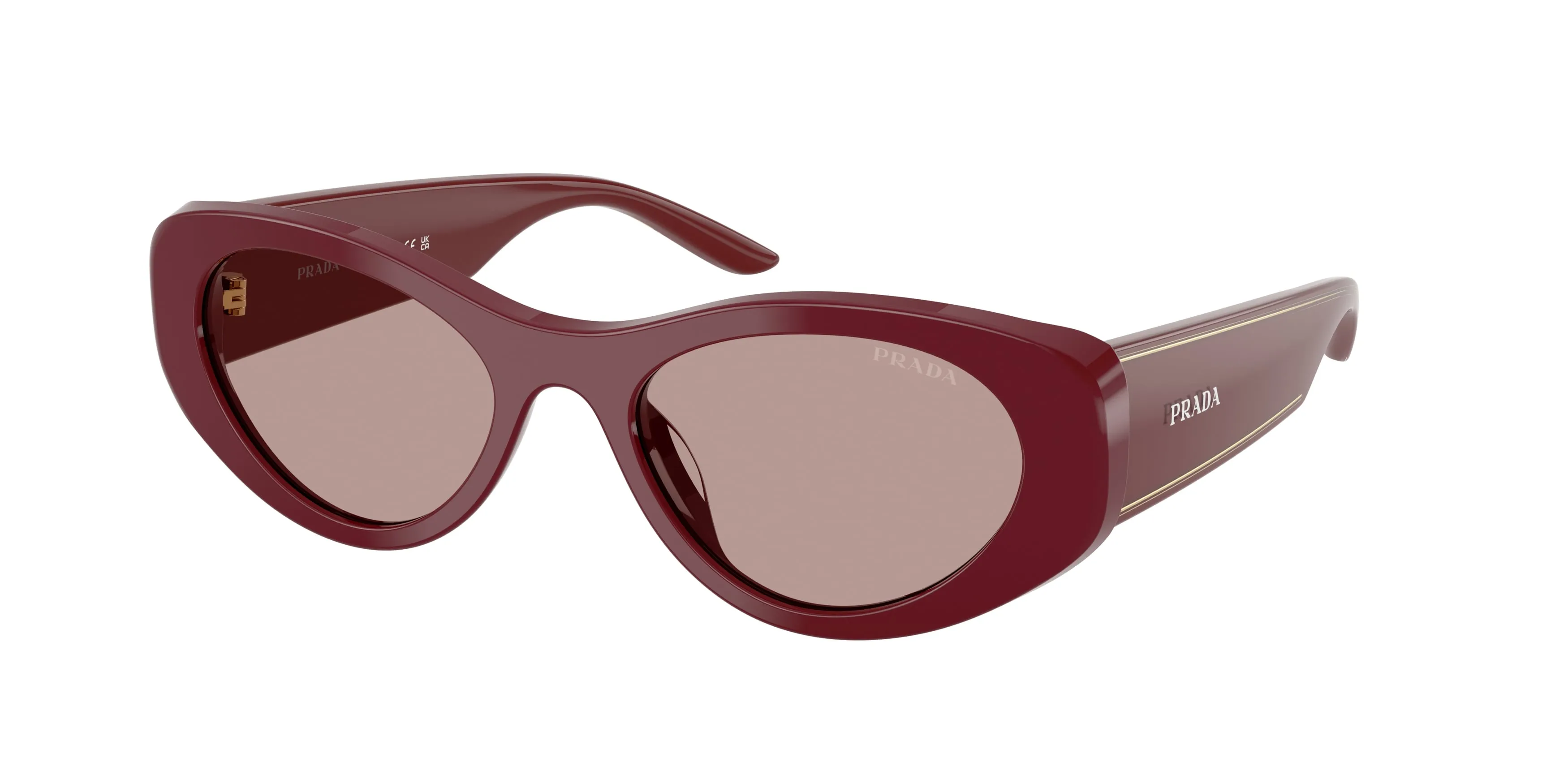 Prada PR D23SU 24O20I Occhiali da sole Acetato Rosso Marrone Rotonda Normale - immagine 1
