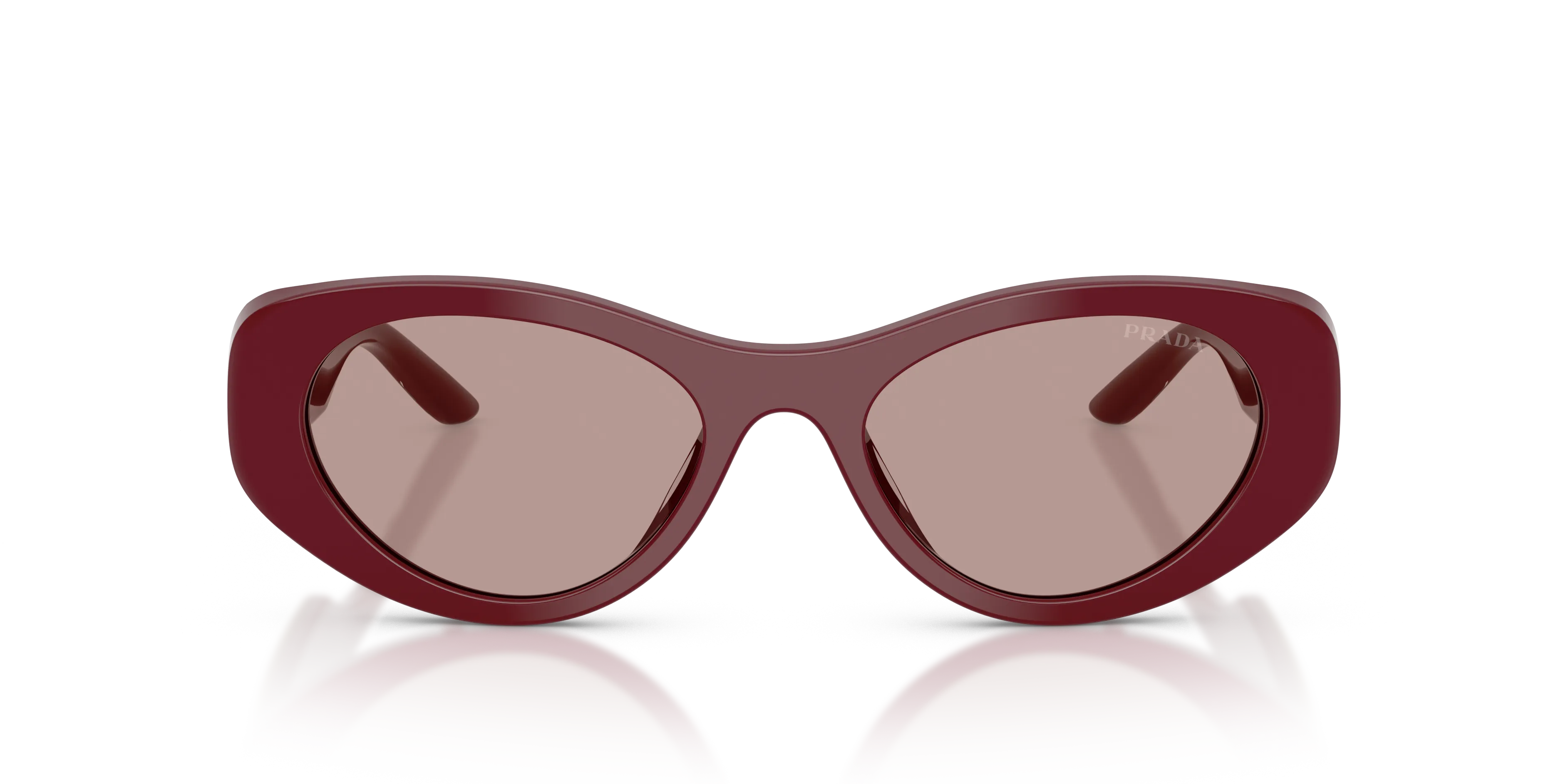 Prada PR D23SU 24O20I Occhiali da sole Acetato Rosso Marrone Rotonda Normale - immagine 3
