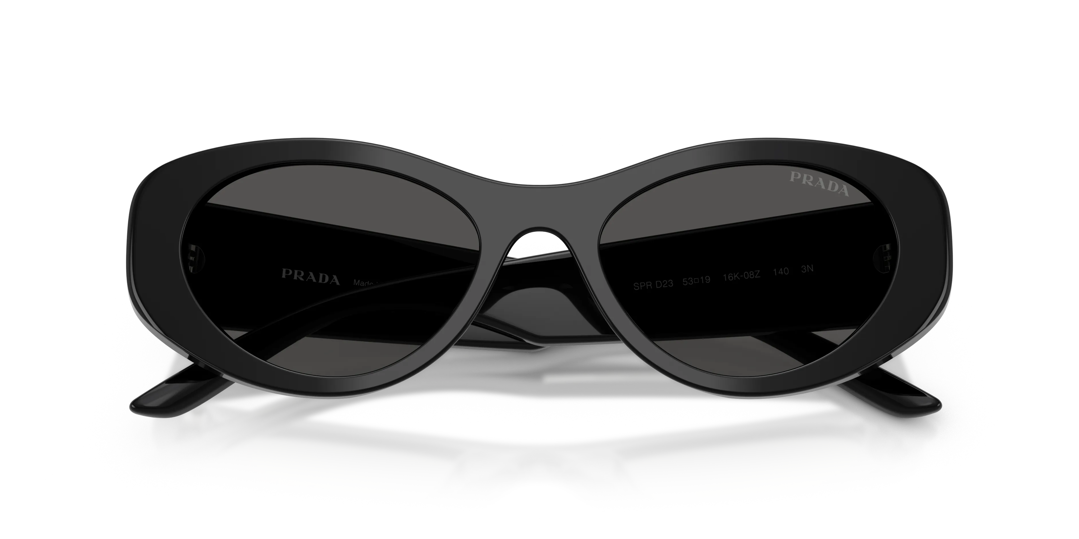 Prada PR D23SU 16K08Z Occhiali da sole Acetato Nero Grigio Rotonda Normale - immagine 2