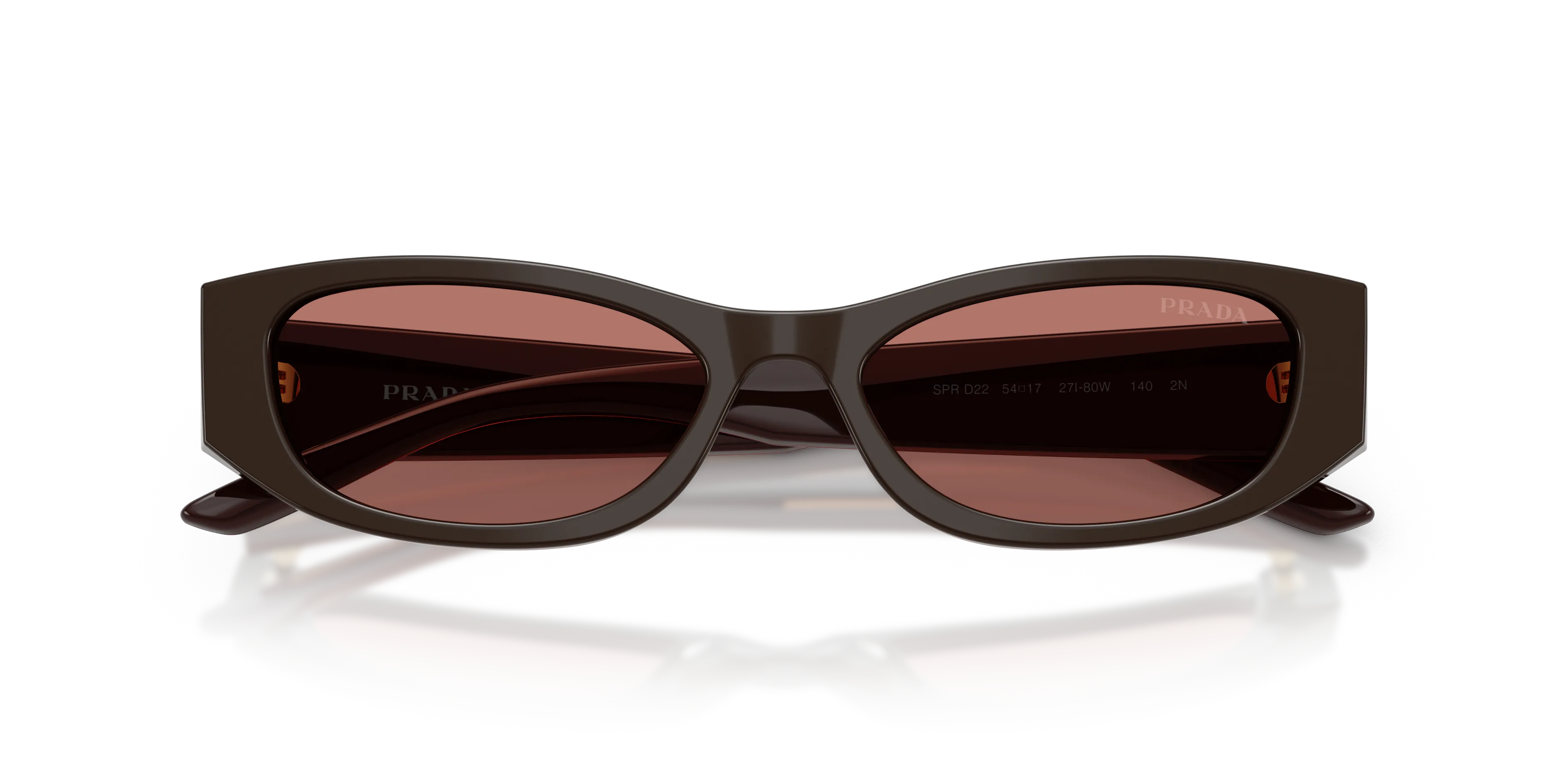 Prada PR D22S 27I80W Occhiali da sole Acetato Marrone Bordeaux Squadrata Normale - immagine 2