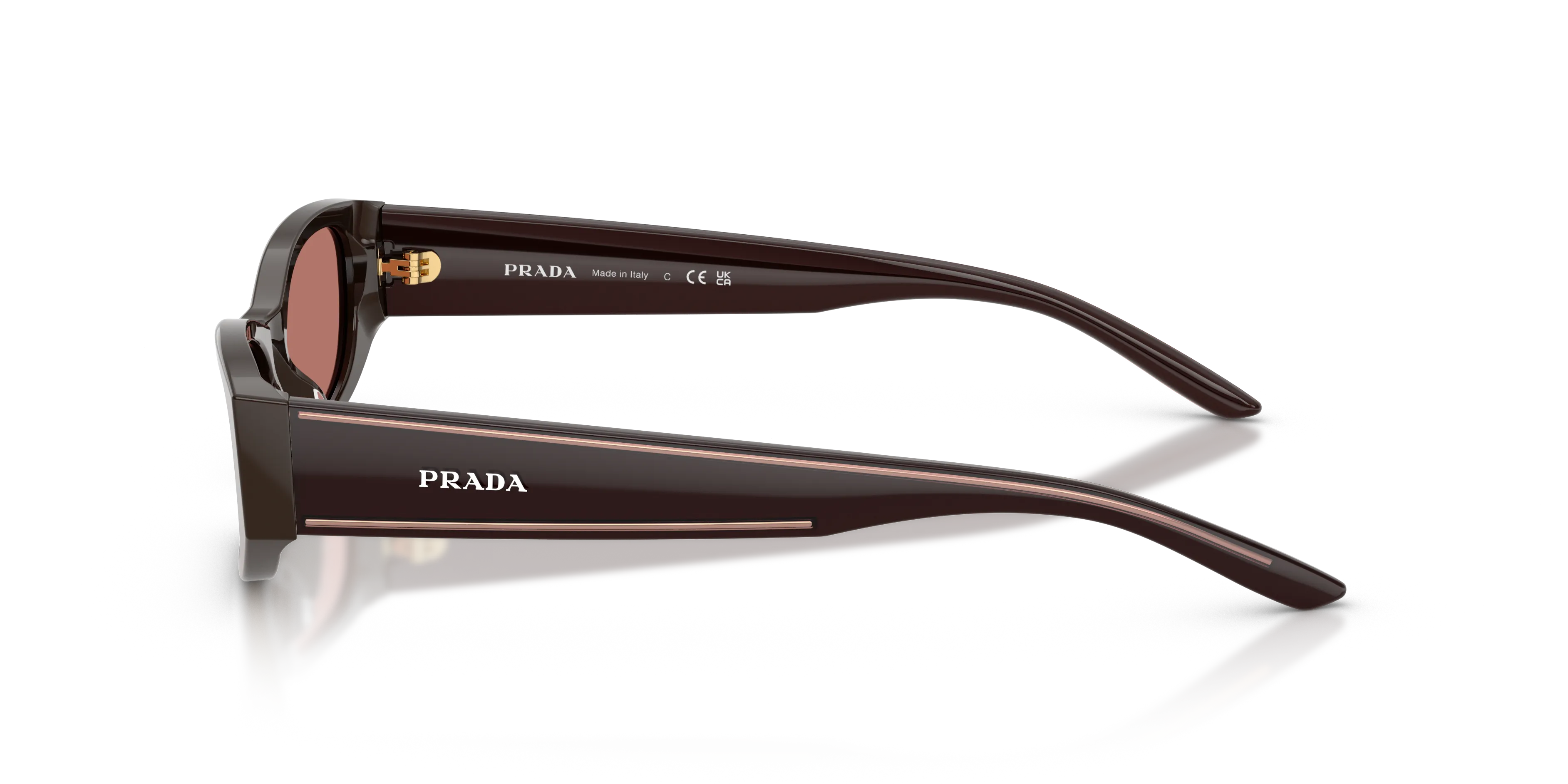 Prada PR D22S 27I80W Occhiali da sole Acetato Marrone Bordeaux Squadrata Normale - immagine 4