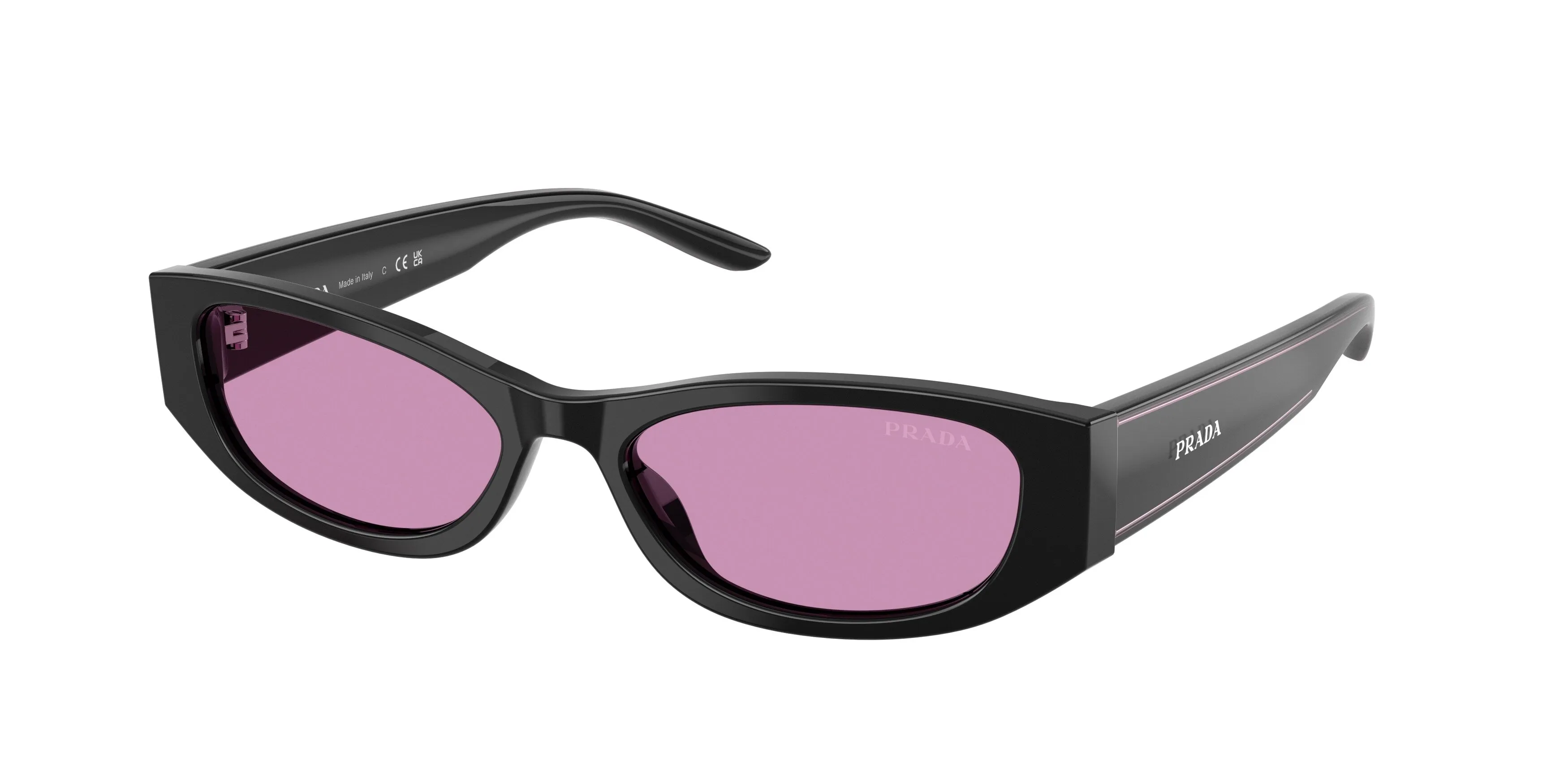 Prada PR D22S 16K30G Occhiali da sole Acetato Nero Viola Squadrata Normale - immagine 1