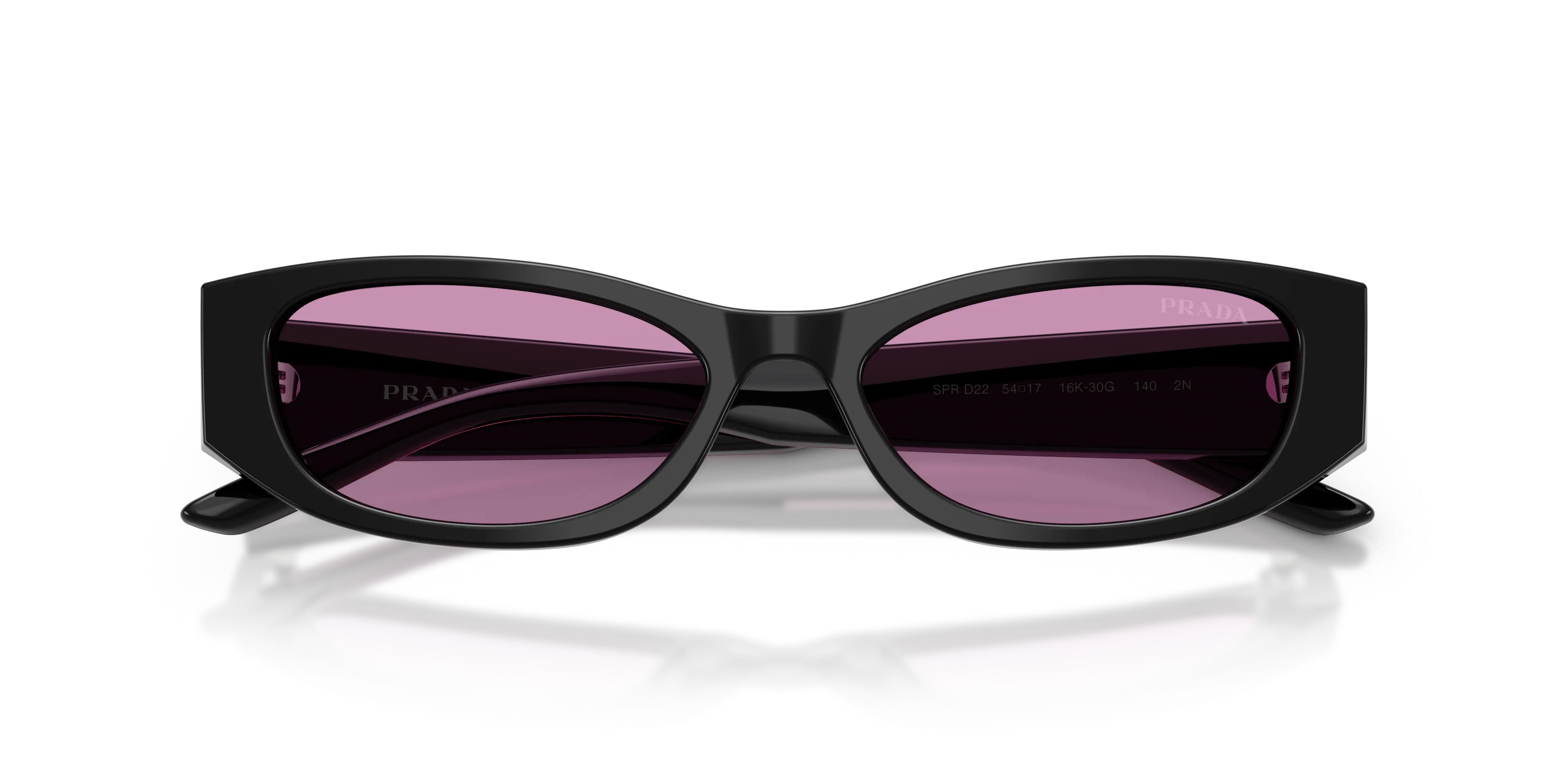 Prada PR D22S 16K30G Occhiali da sole Acetato Nero Viola Squadrata Normale - immagine 2