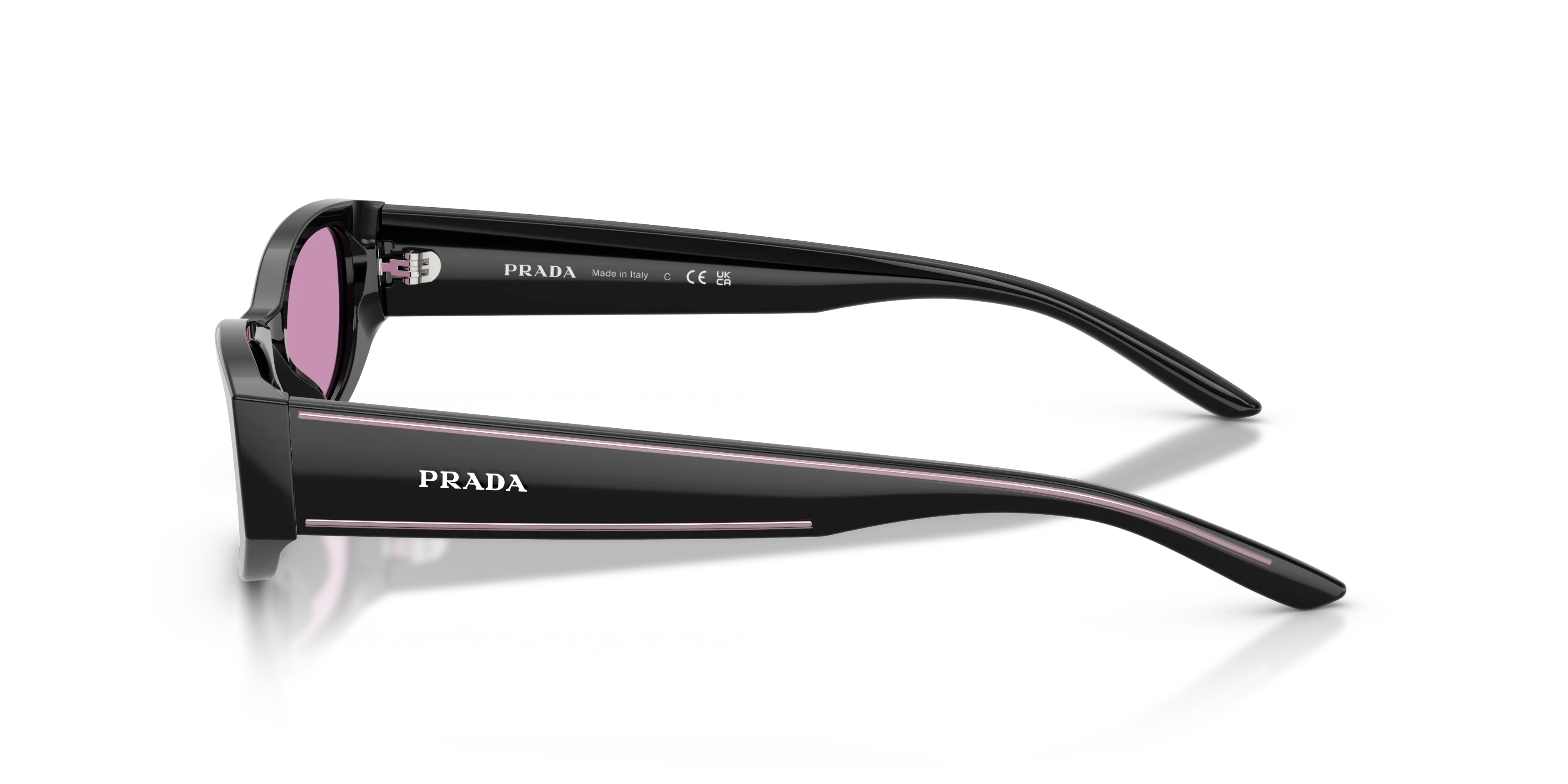Prada PR D22S 16K30G Occhiali da sole Acetato Nero Viola Squadrata Normale - immagine 4