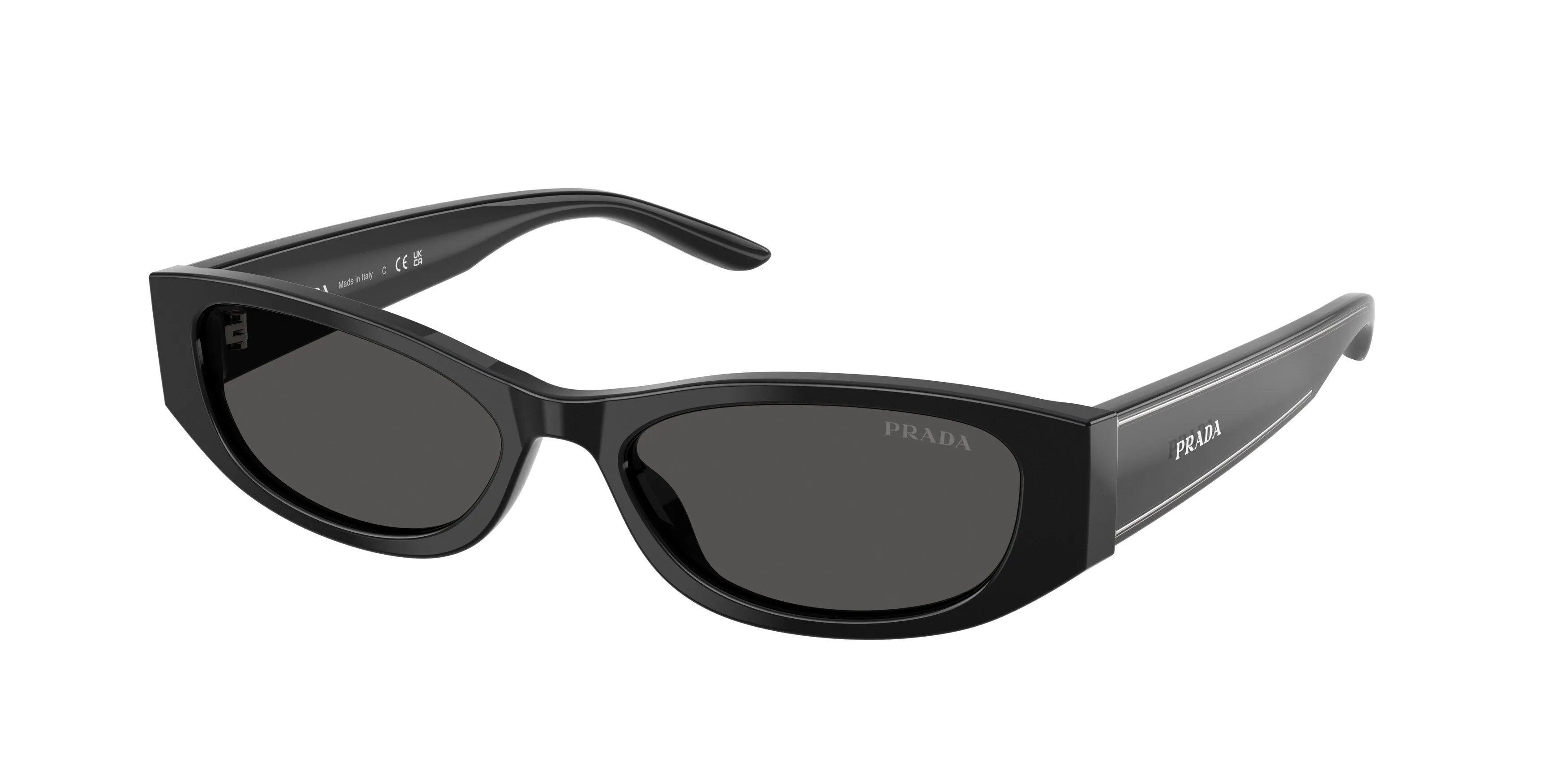 Prada PR D22S 16K08Z Occhiali da sole Acetato Nero Grigio Squadrata Normale - immagine 1