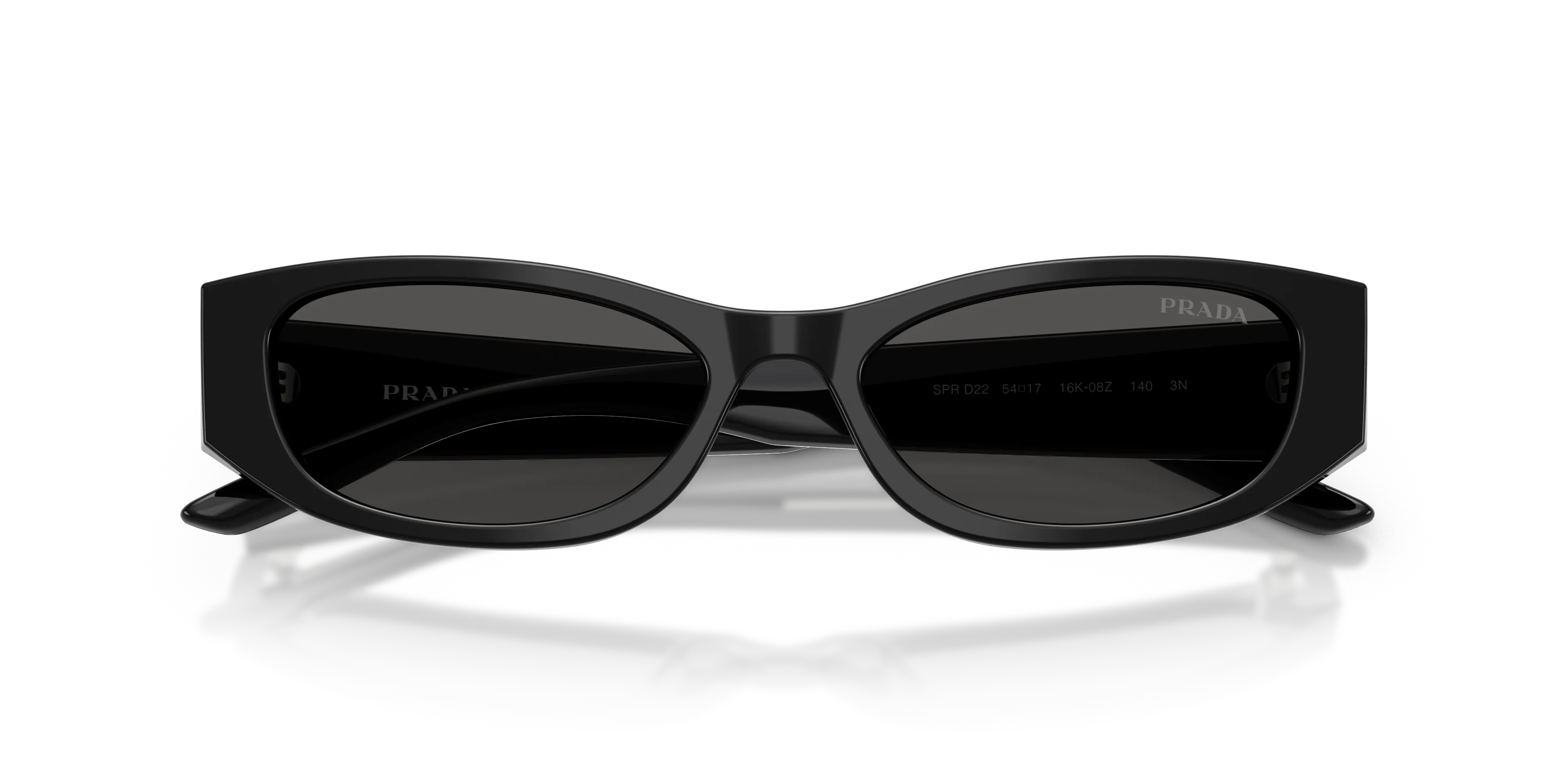 Prada PR D22S 16K08Z Occhiali da sole Acetato Nero Grigio Squadrata Normale - immagine 2